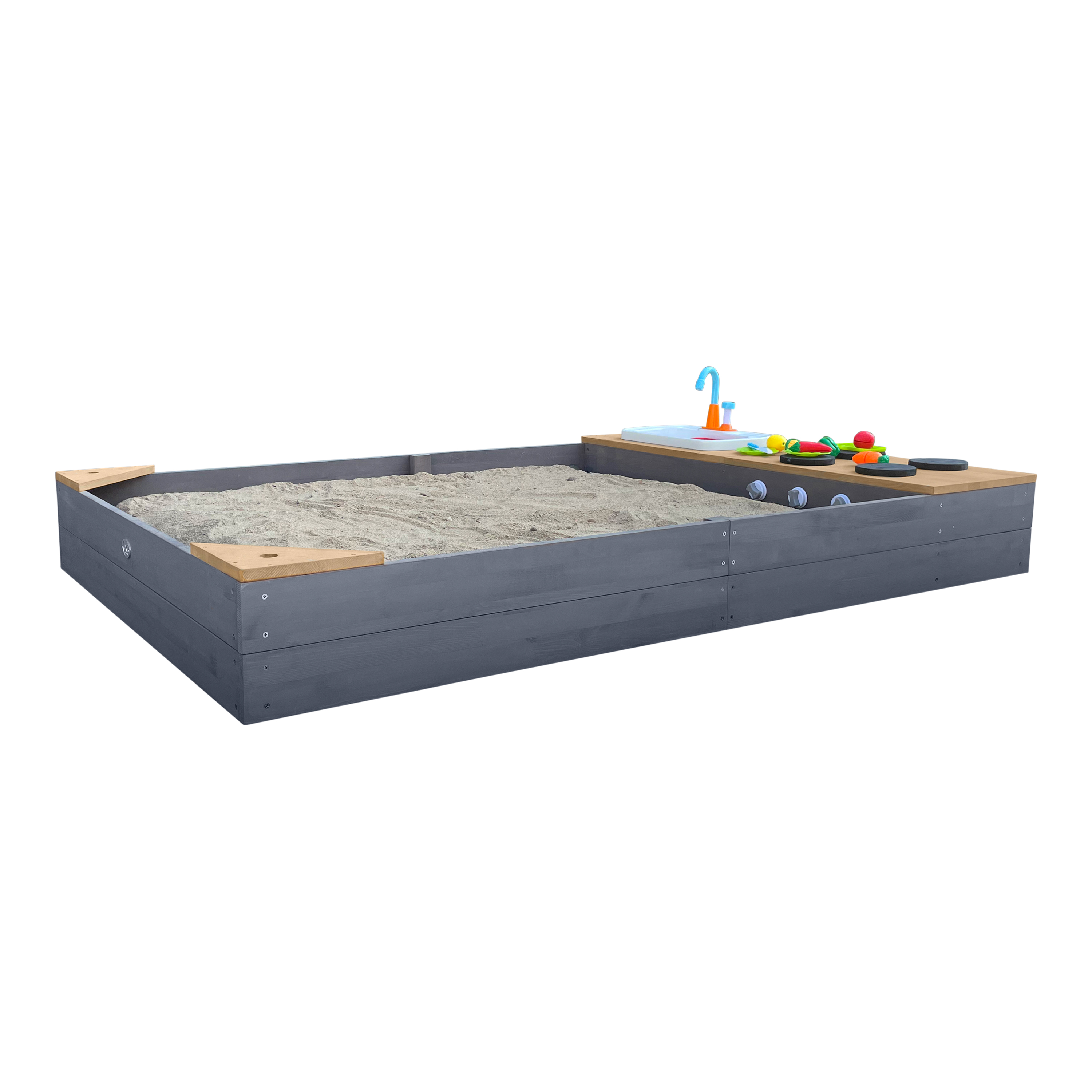 Kelly Sandbox with Play Kitchen Grey/brown Kelly Sandbox with Play Kitchen Grey/brown