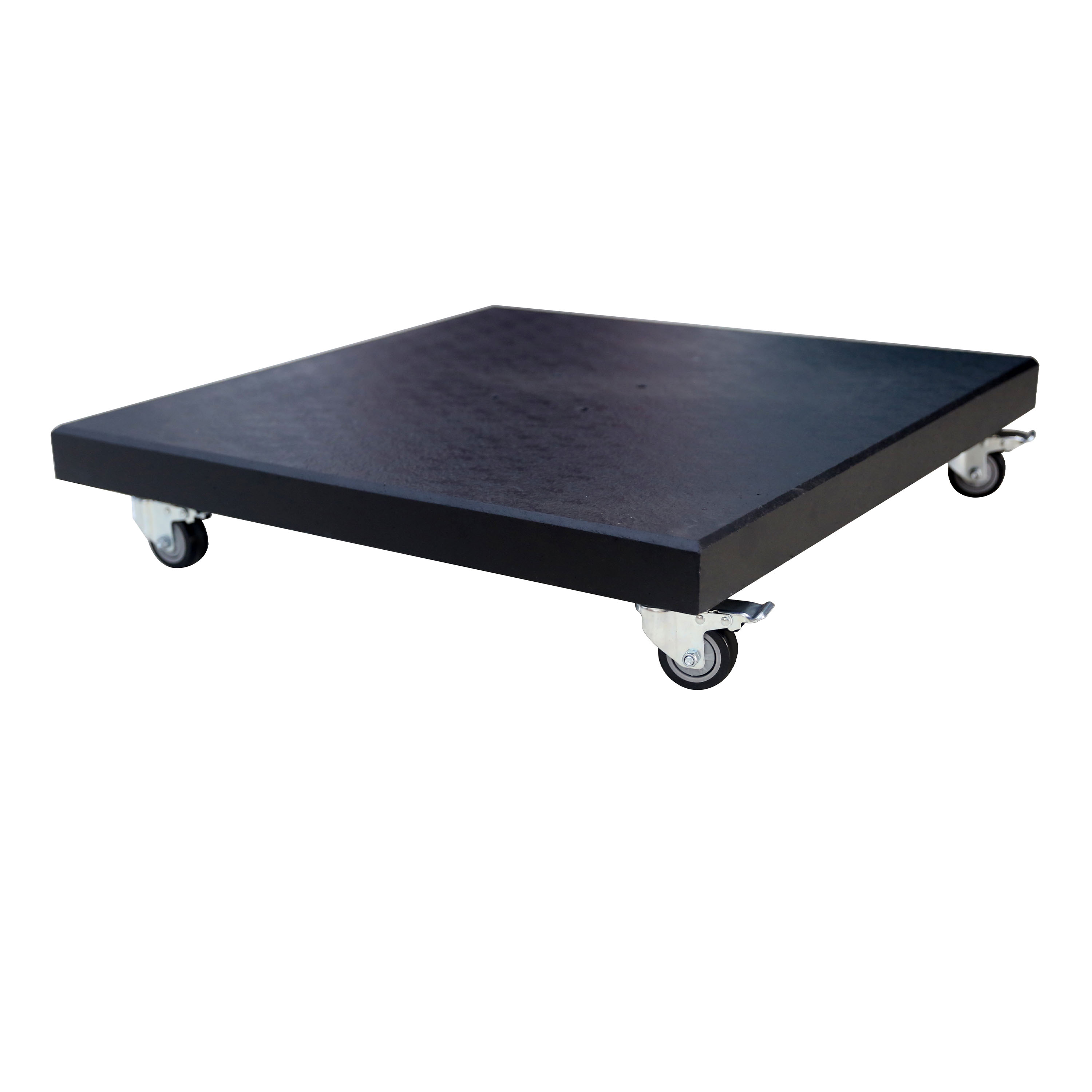 Socle de parasol en granit avec roulettes - Noir