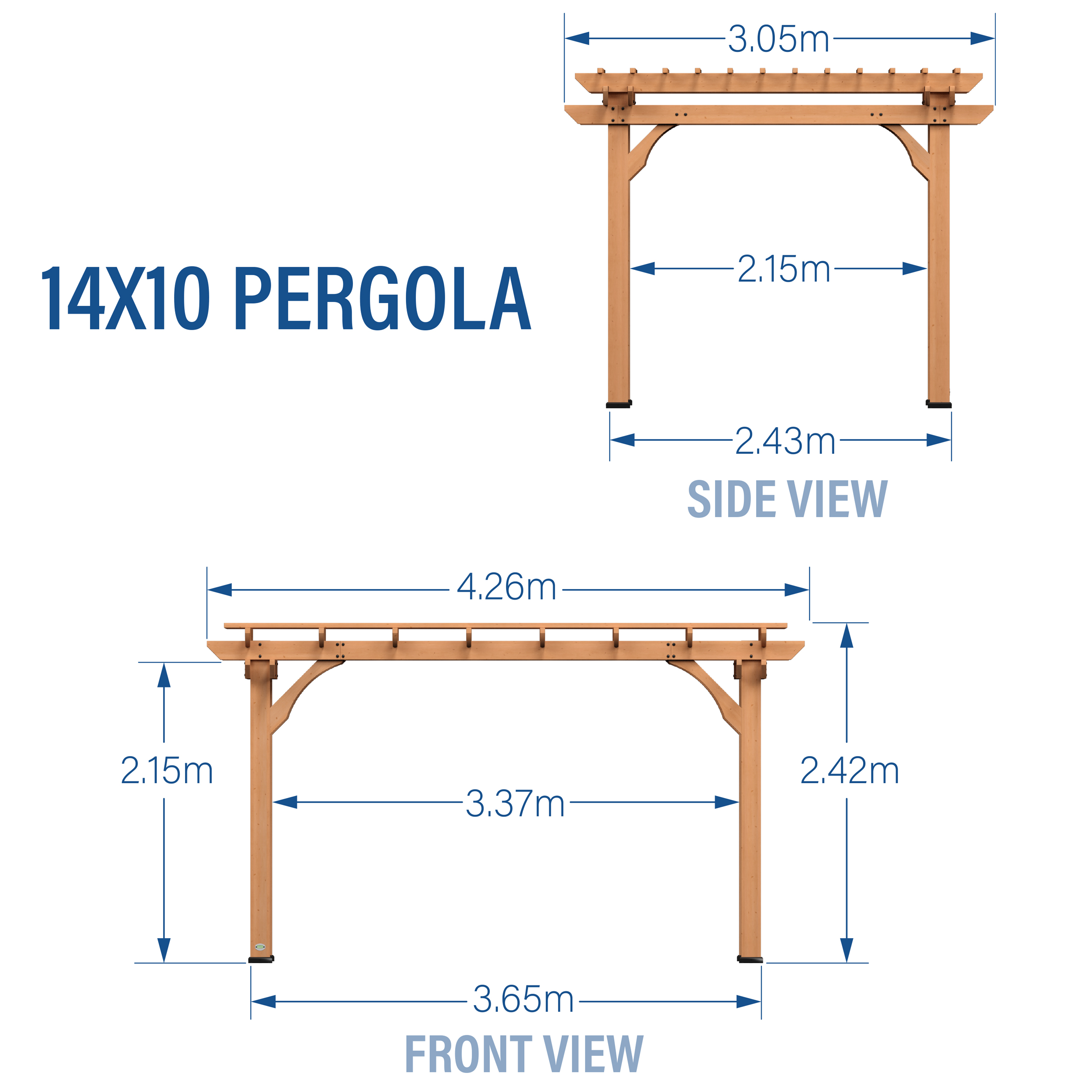 Backyard Discovery Pergola 305x426cm Wood