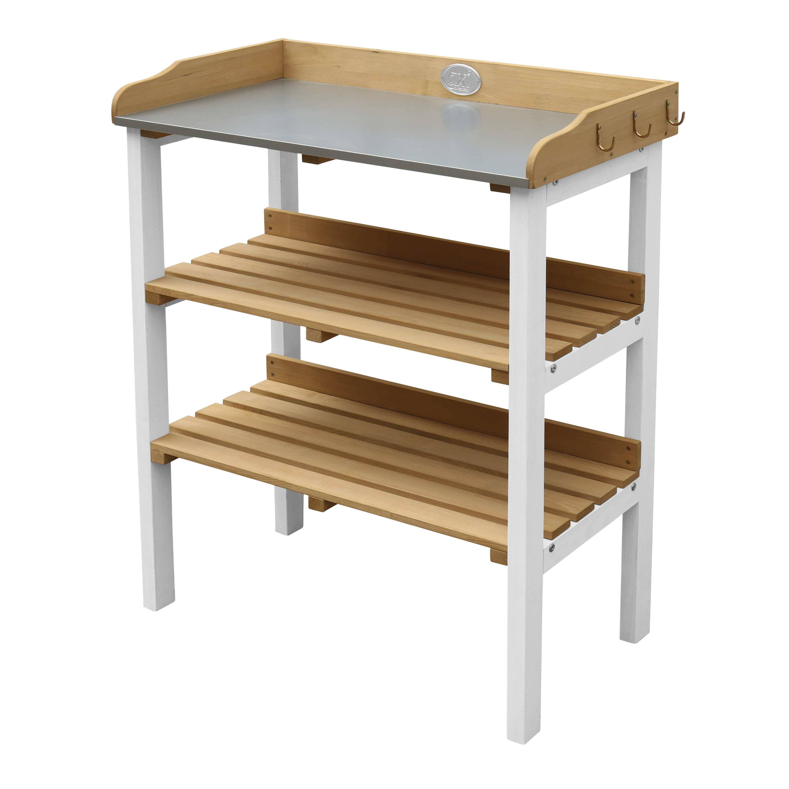 Oppottafel met opbergplanken Bruin/wit