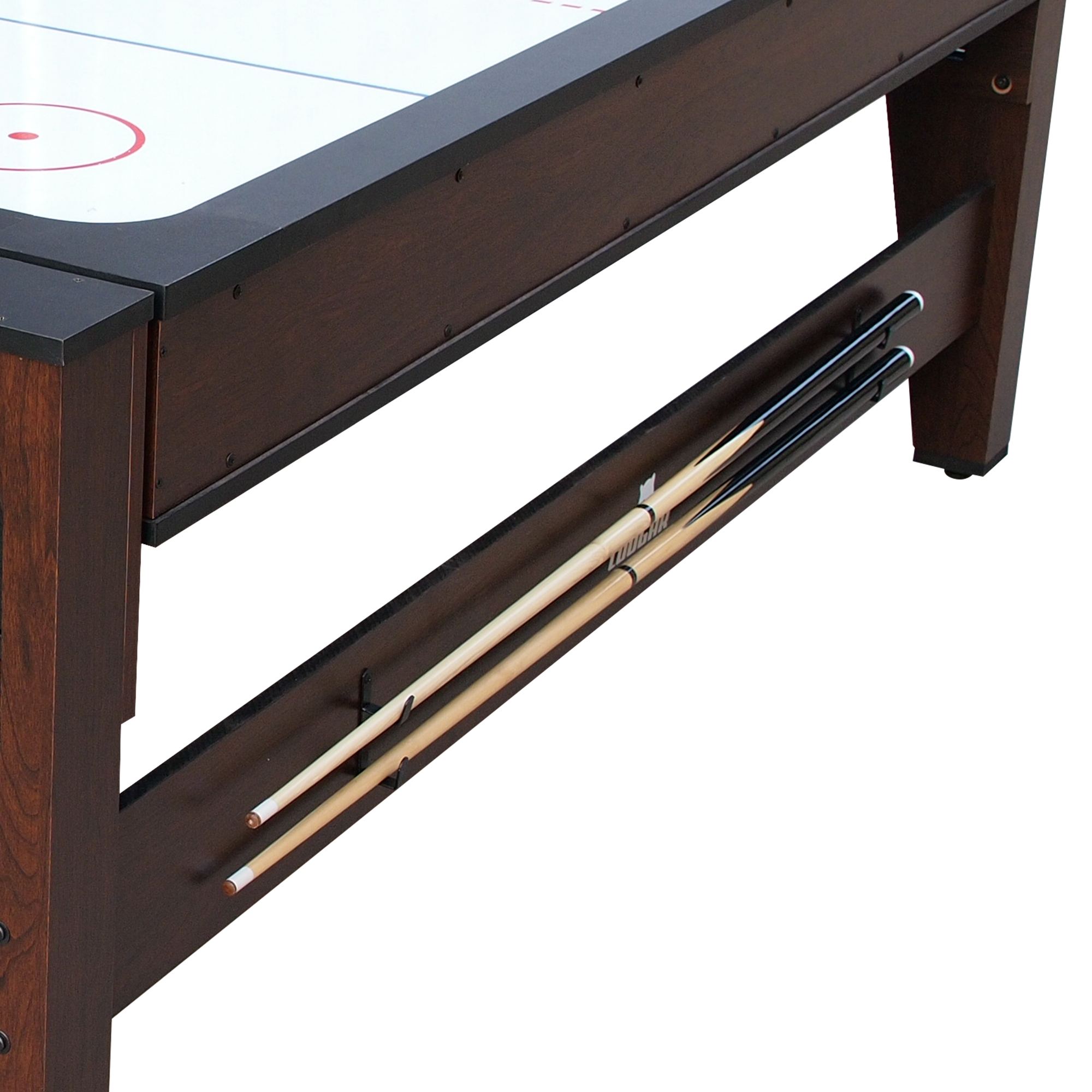 Table de Billard & Air Hockey Reverso 6ft marron / rouge pou