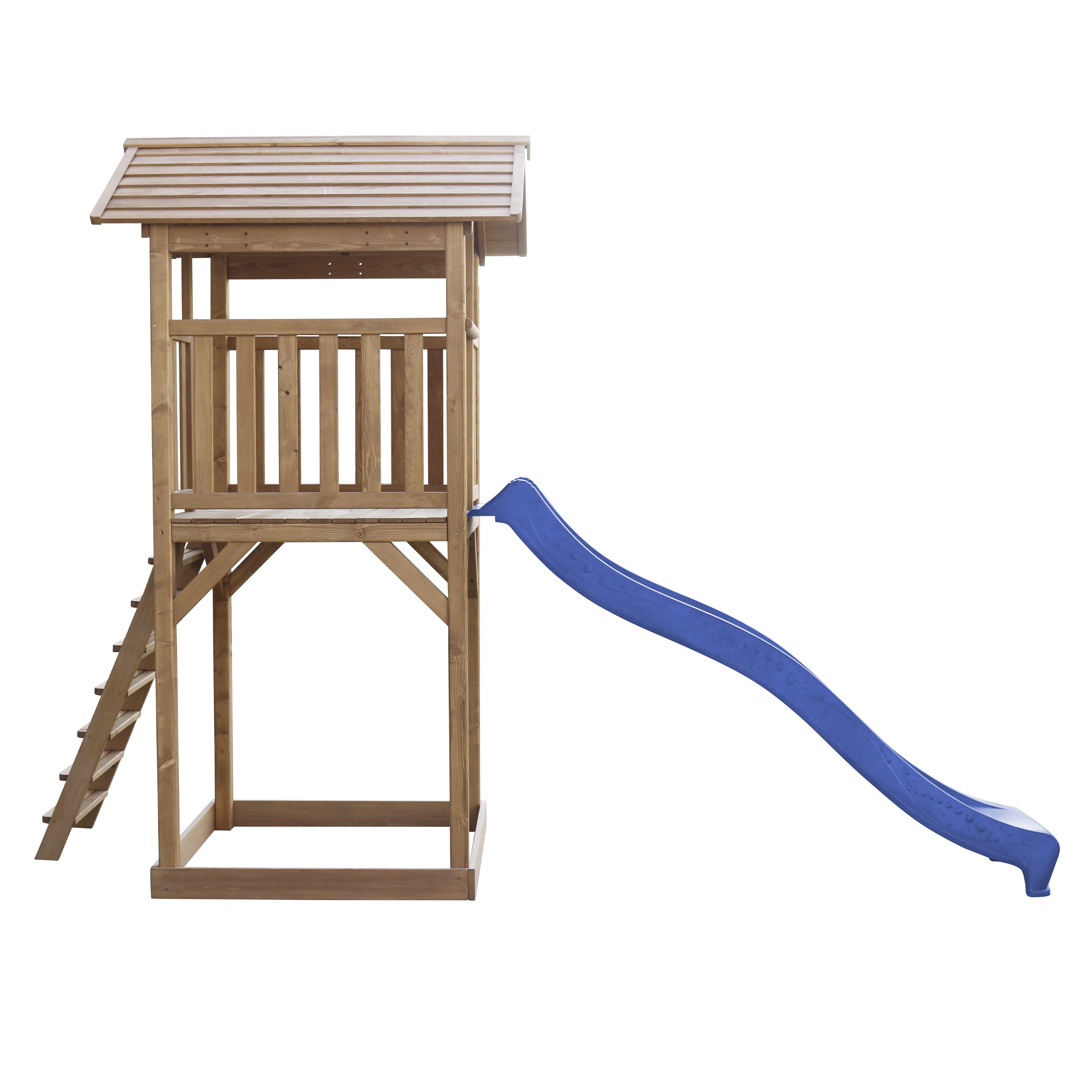 Beach Tower Speeltoren Bruin - Blauwe Glijbaan