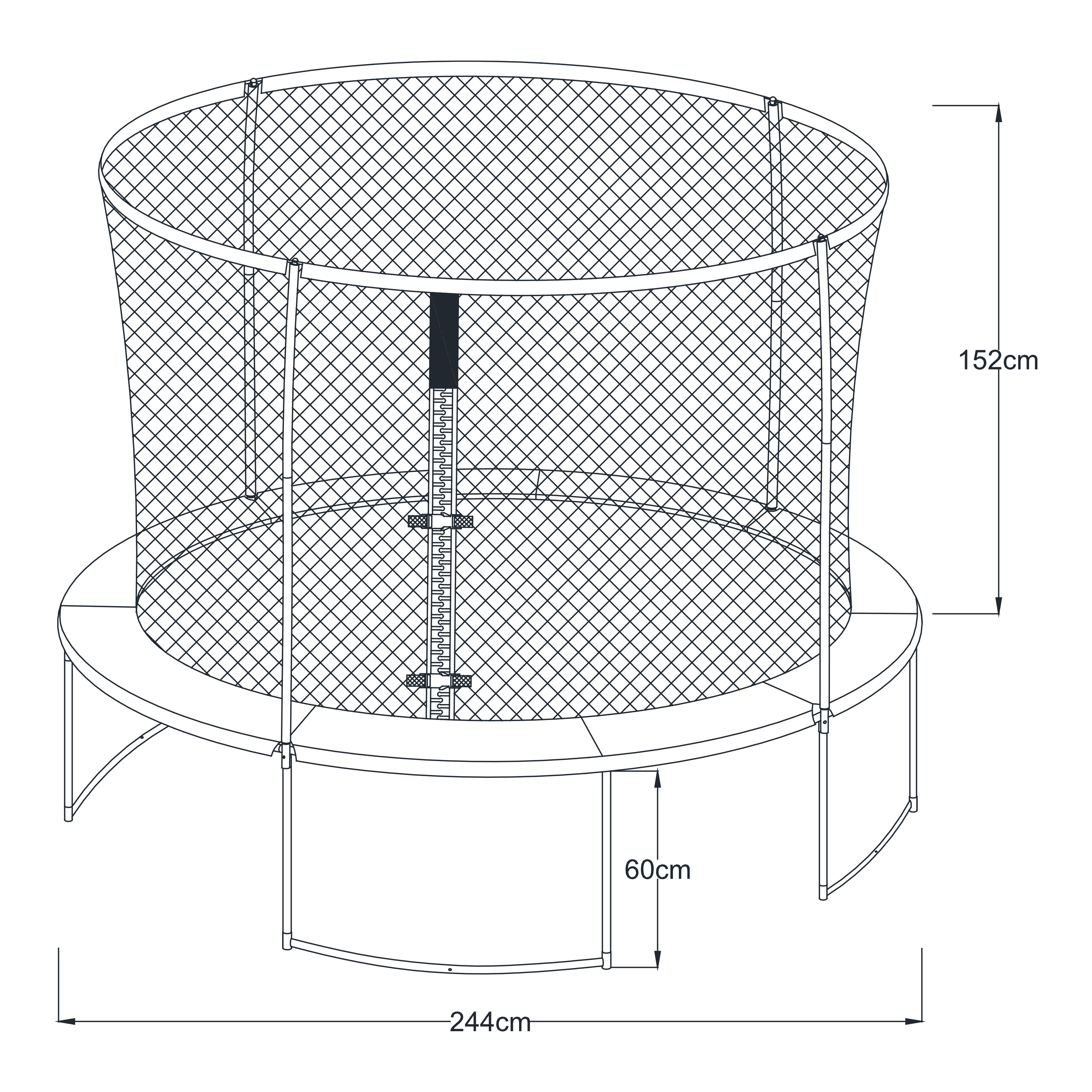 Boston Trampoline 8ft - Inground & onground - Black