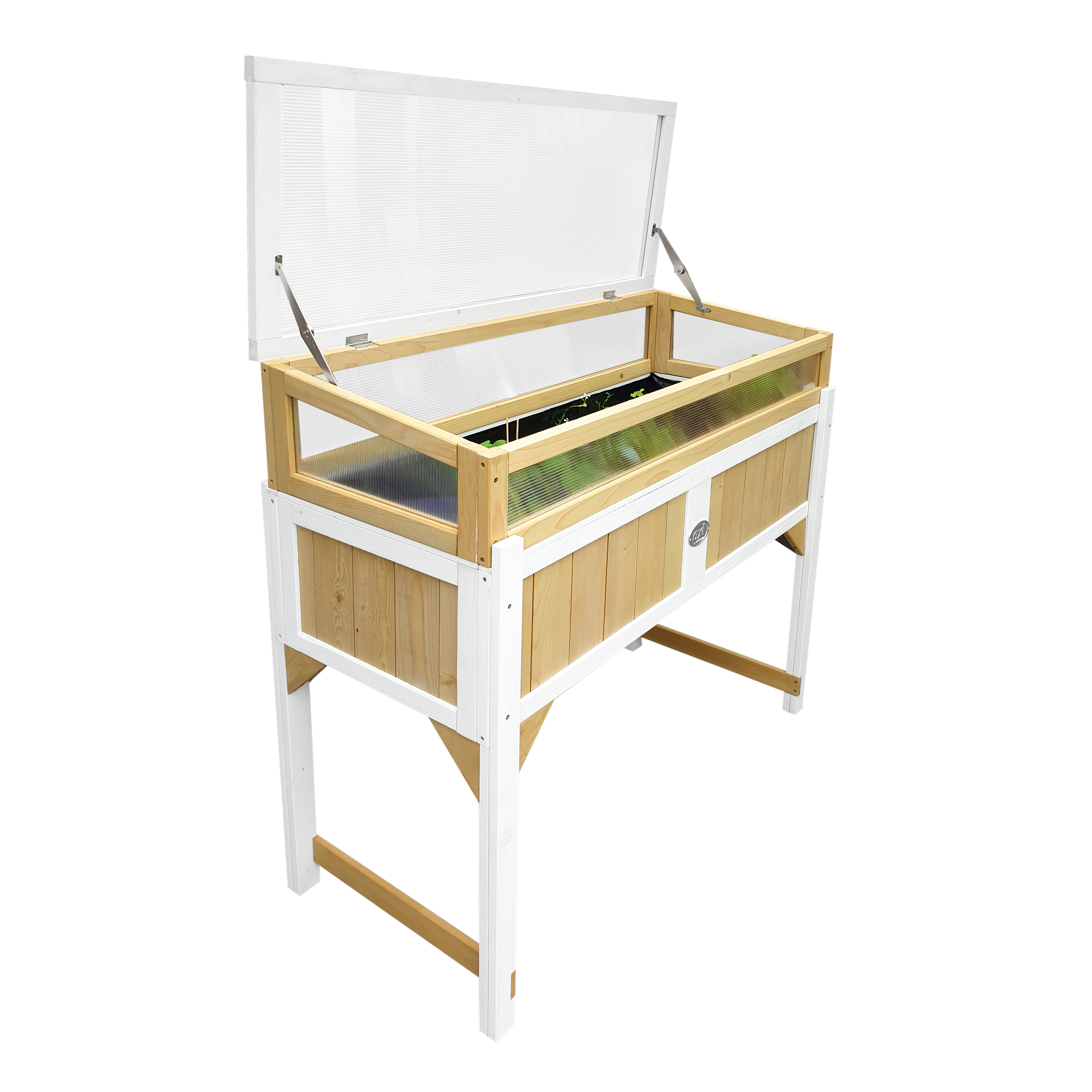 Kweektafel met broeikas en gronddoek Bruin/wit