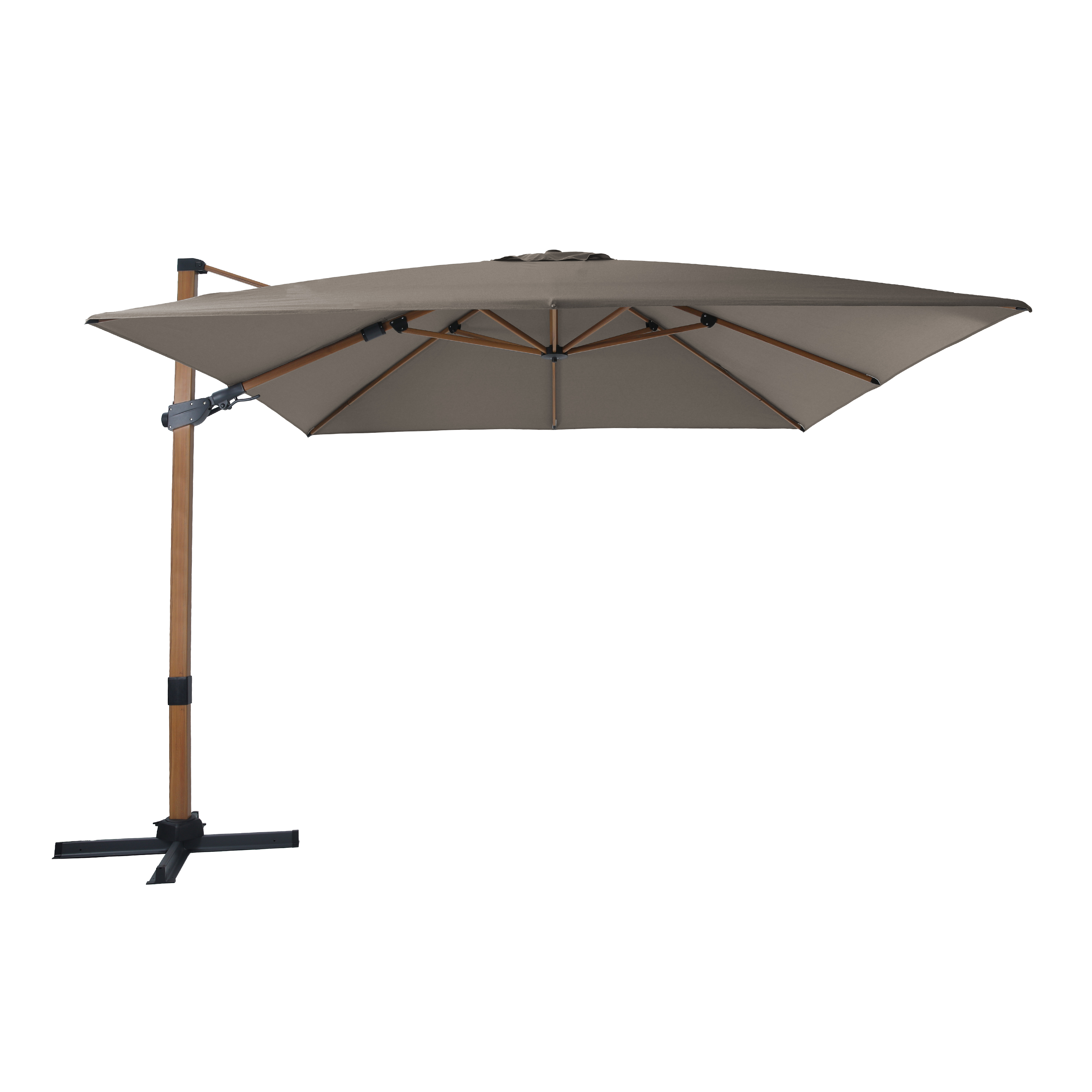 Apollo Premium Floating parasol 300x300 Wood look/taupe