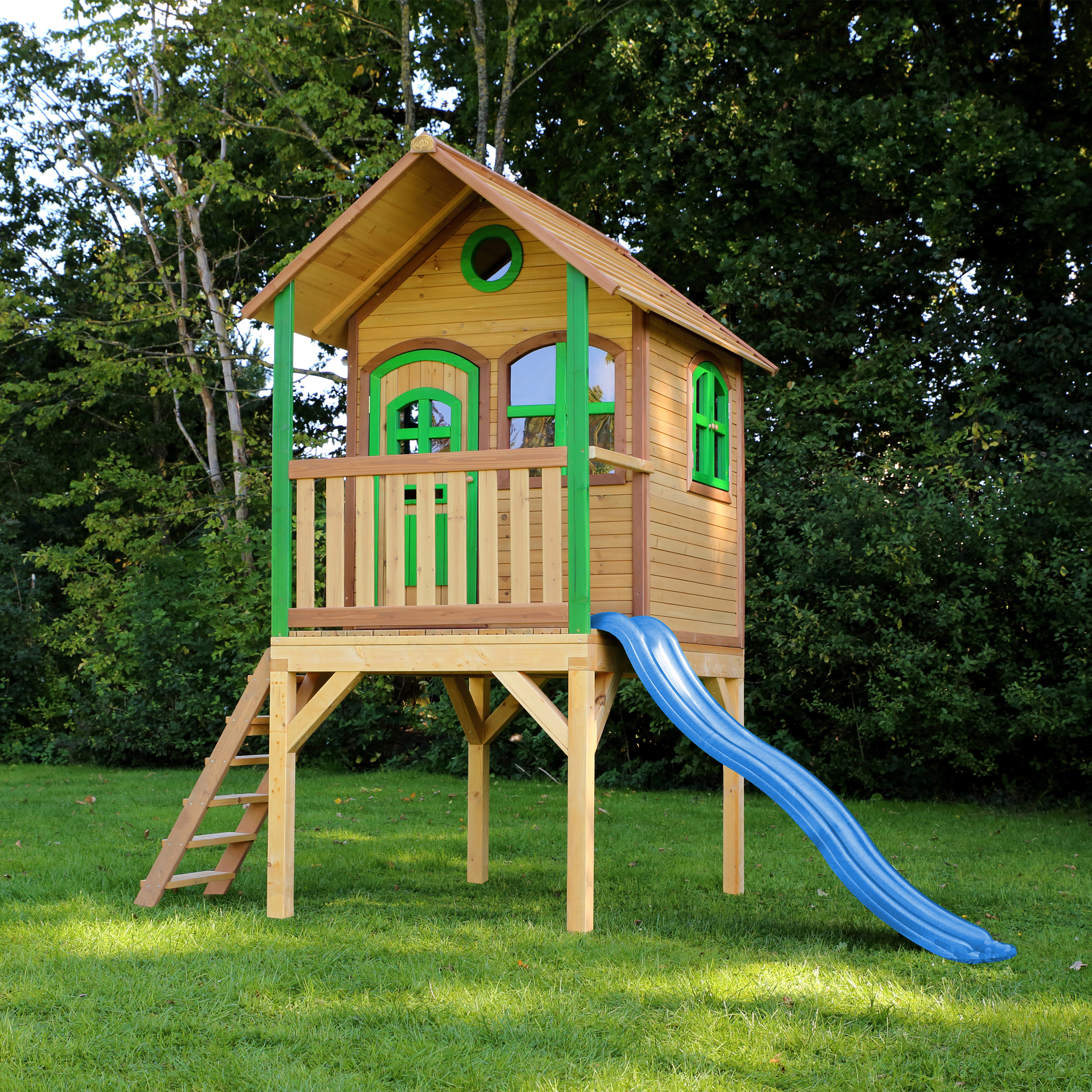Laura Playhouse Brown/green - Blue Slide