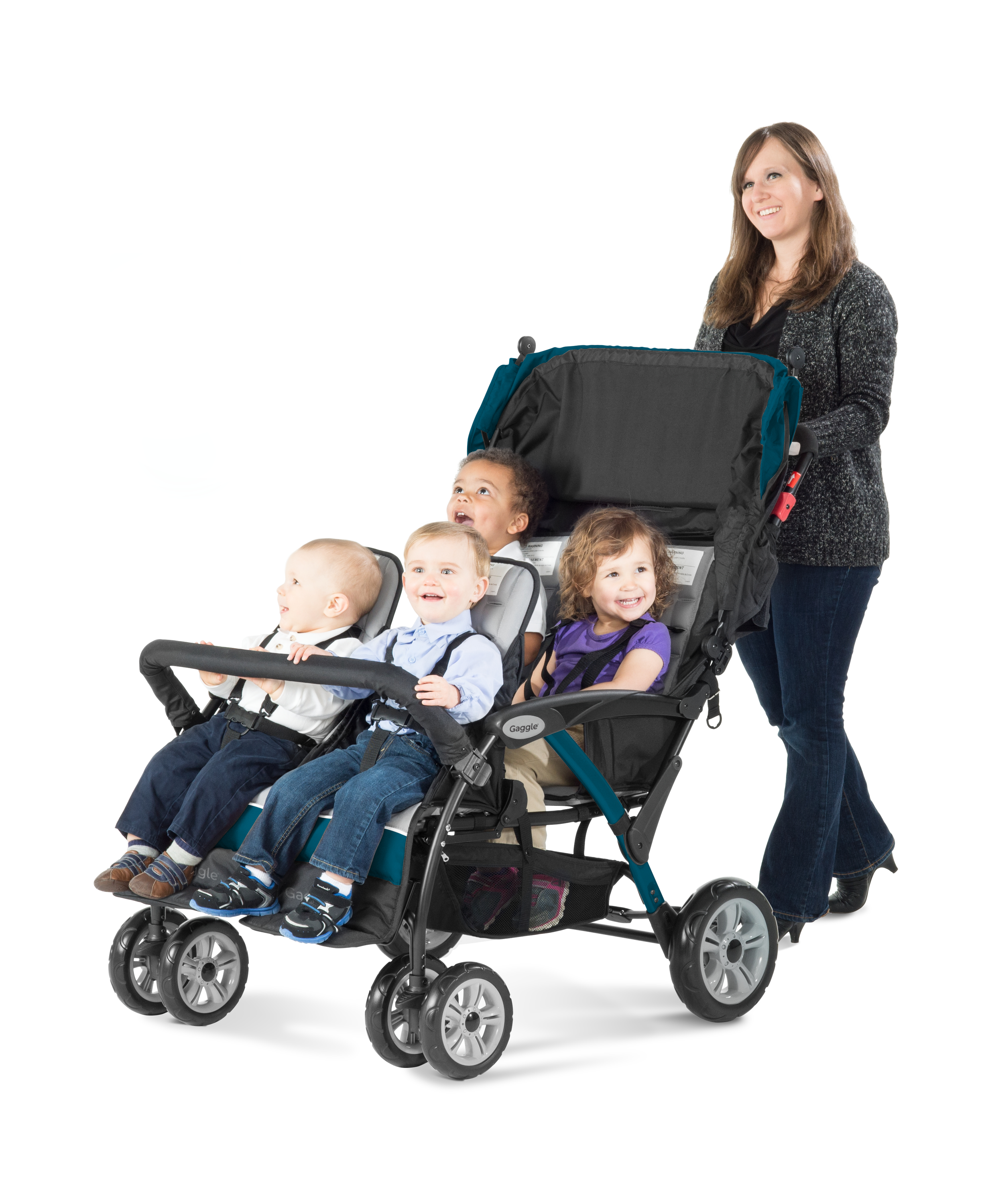 Compass 4x4 Quad Kinderwagen für 4 Kinder Türkis Compass 4x4 Quad Kinderwagen für 4 Kinder Türkis
