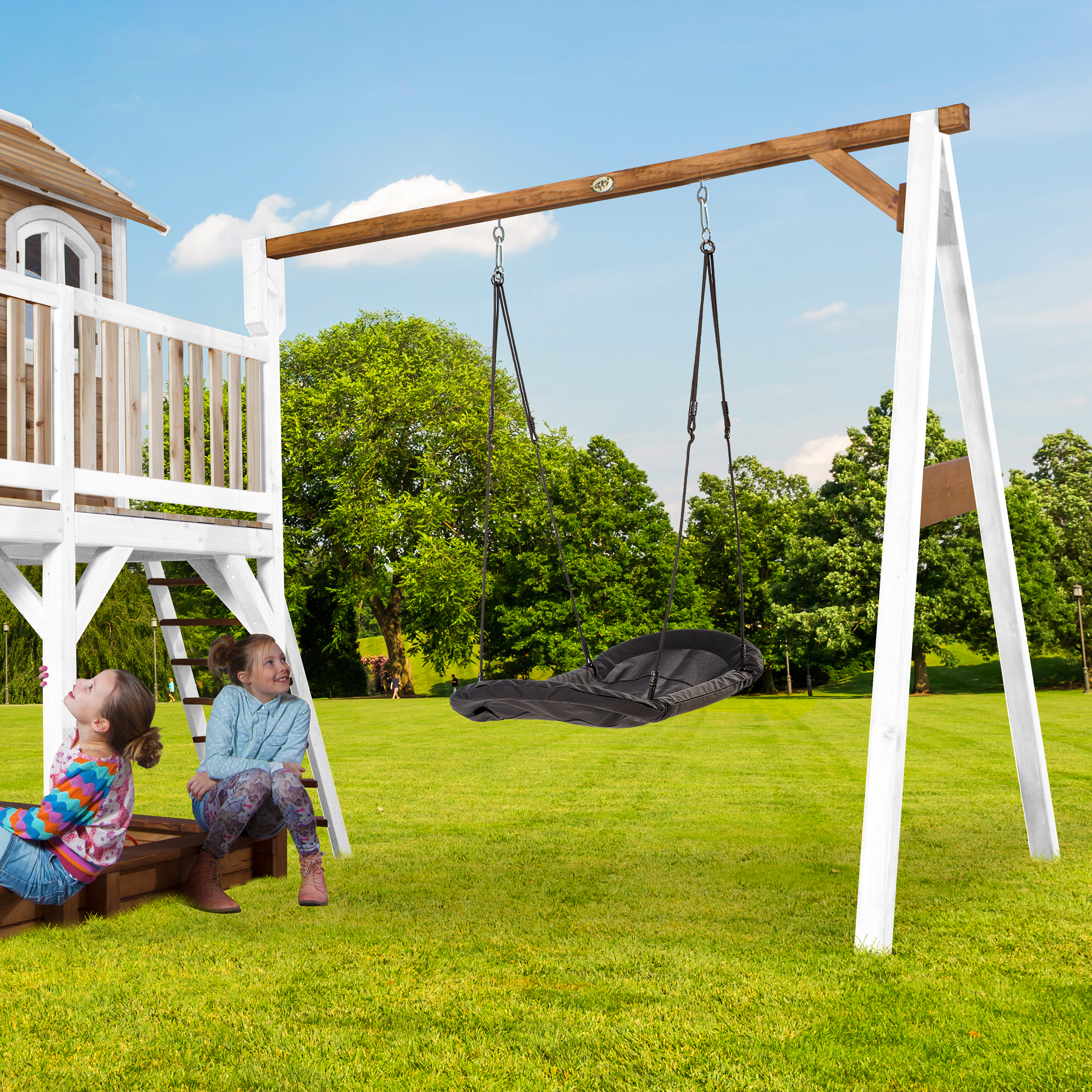 Liam Playhouse with Roxy Nest Swing Brown/White - Blue Slide