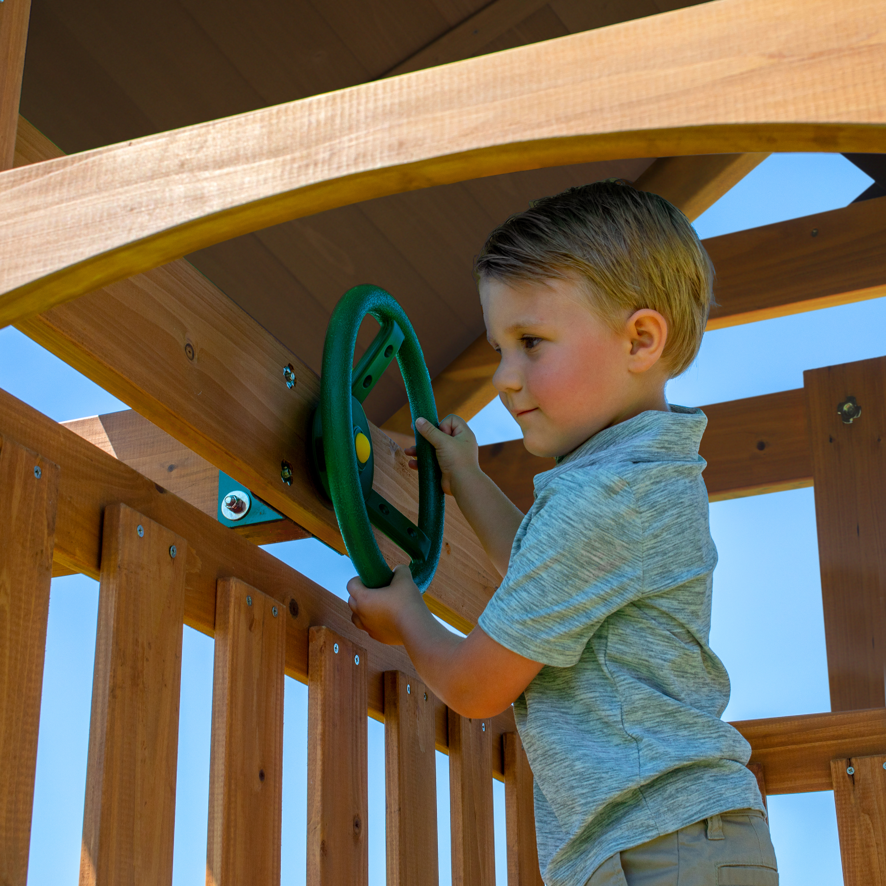 Lightning Ridge Play Set with Double Swing and Slide