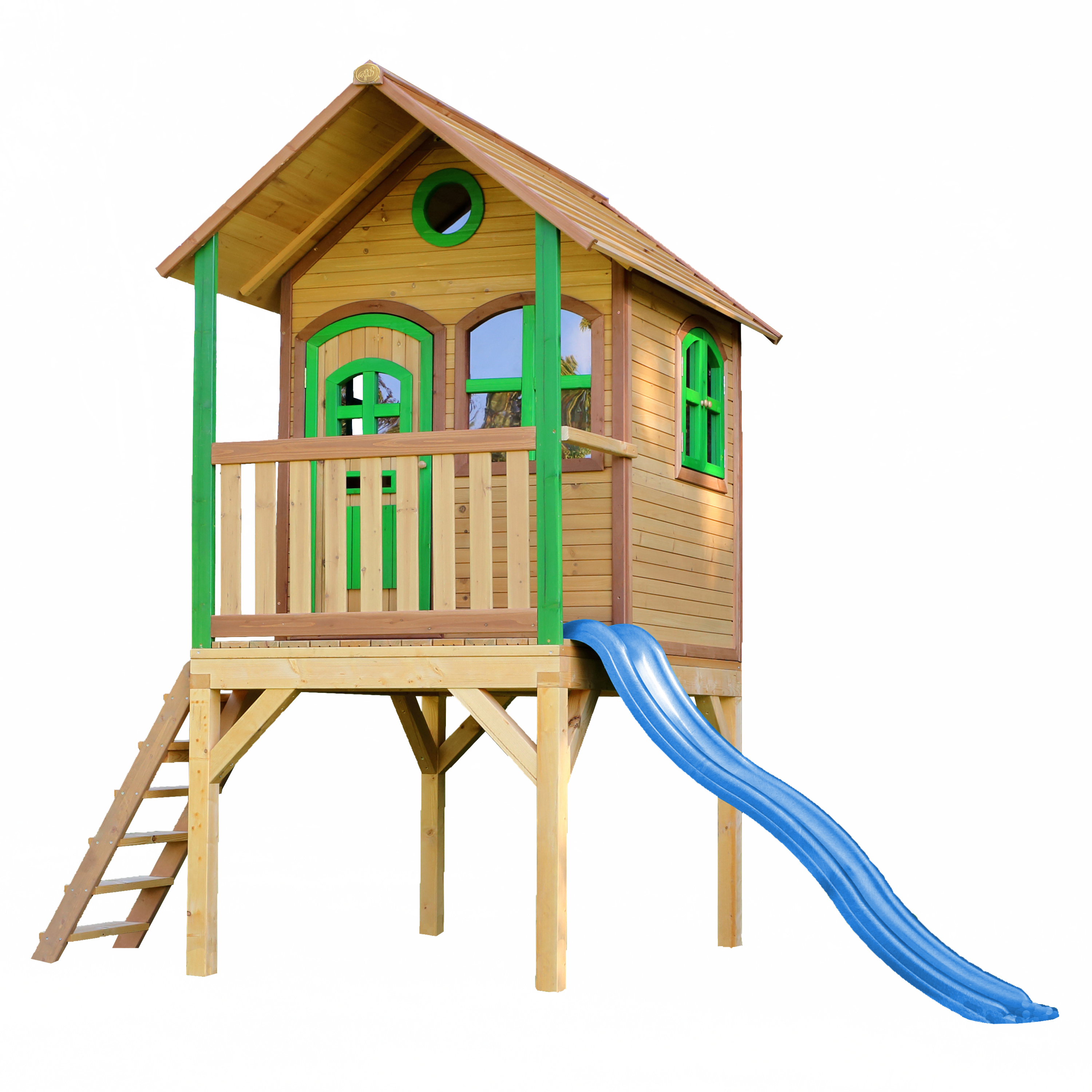 Laura Playhouse Brown/green - Blue Slide