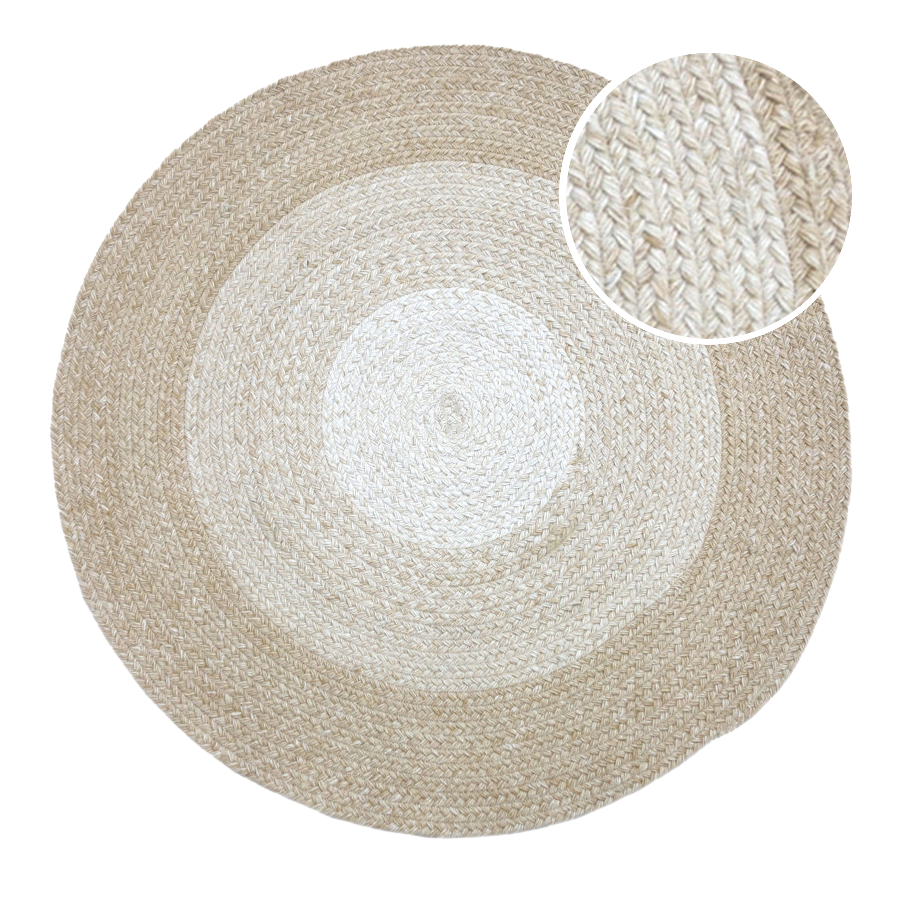Corfu Buitenkleed – Rond – Ø 120 cm - Beige/Wit