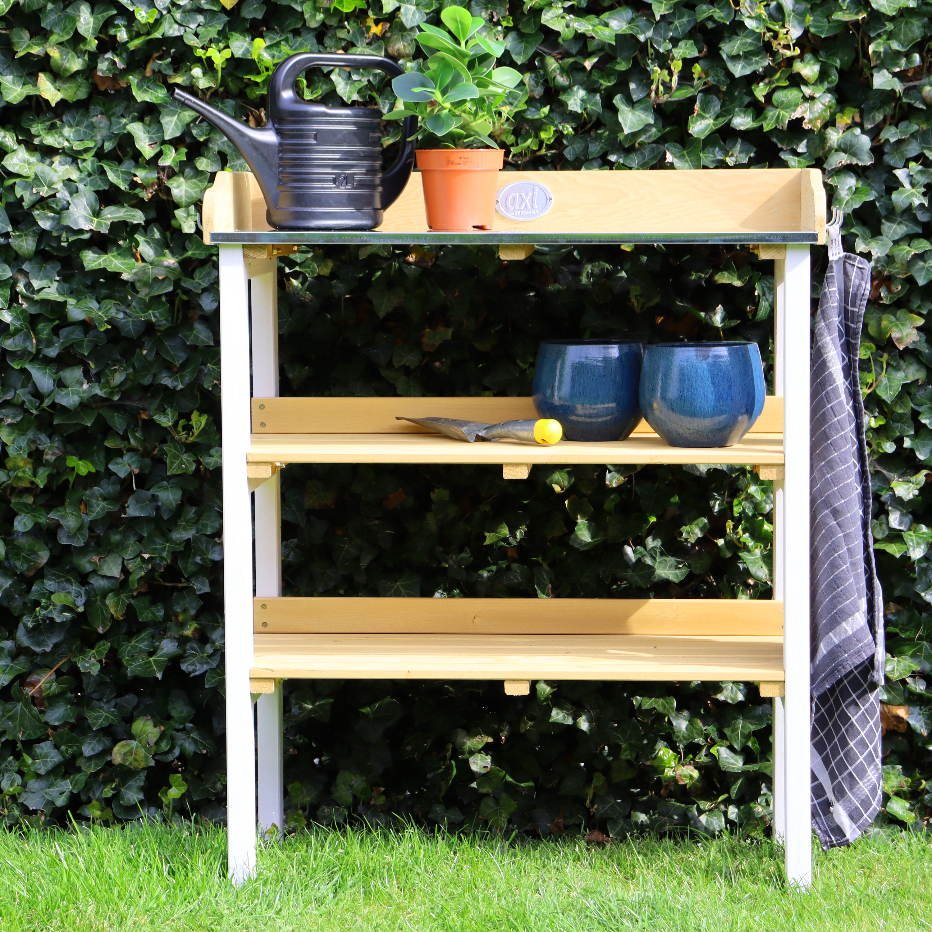 Oppottafel met opbergplanken Bruin/wit Oppottafel met opbergplanken Bruin/wit