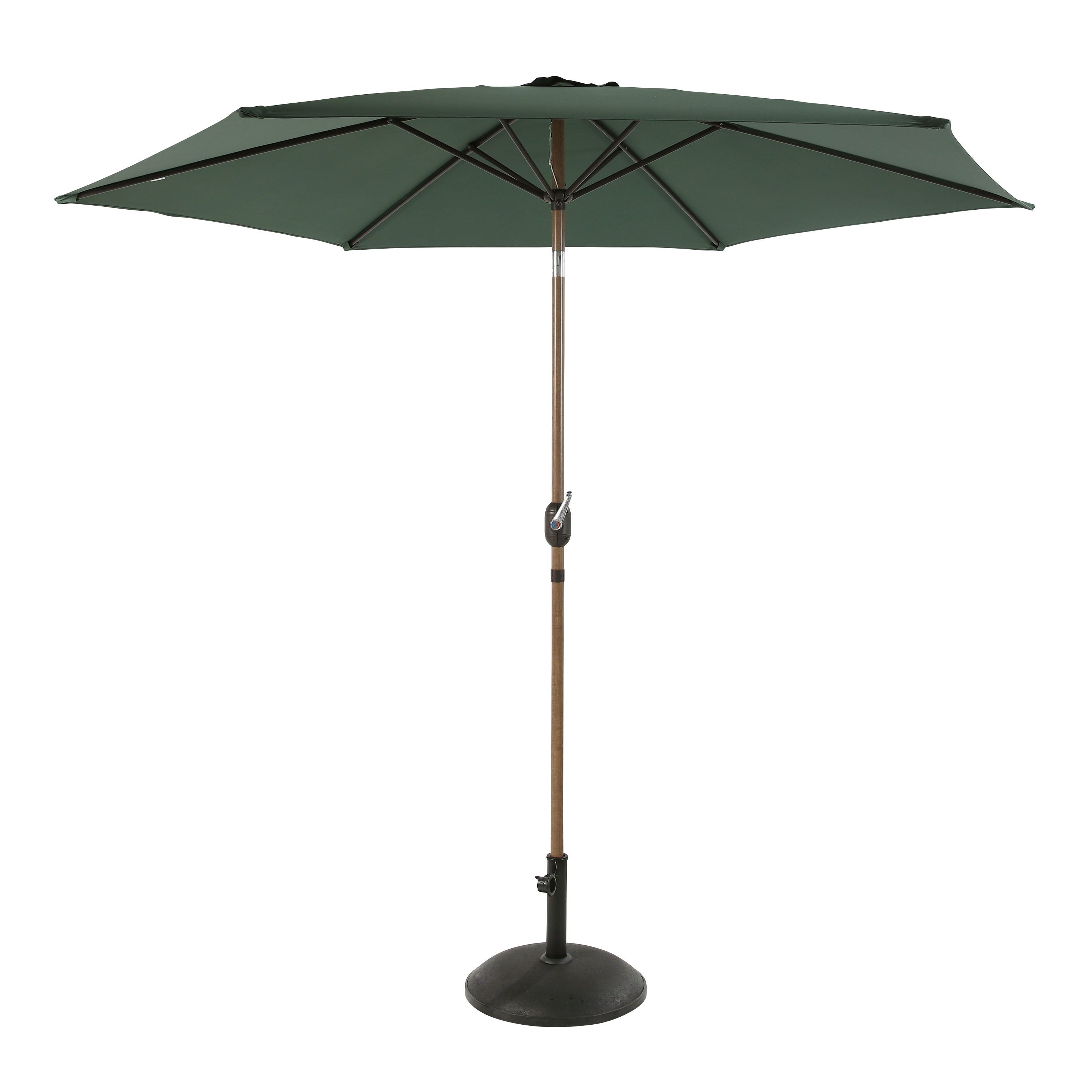 Noor Stokparasol Ø 300cm incl parasolvoet Eikenlook/groen