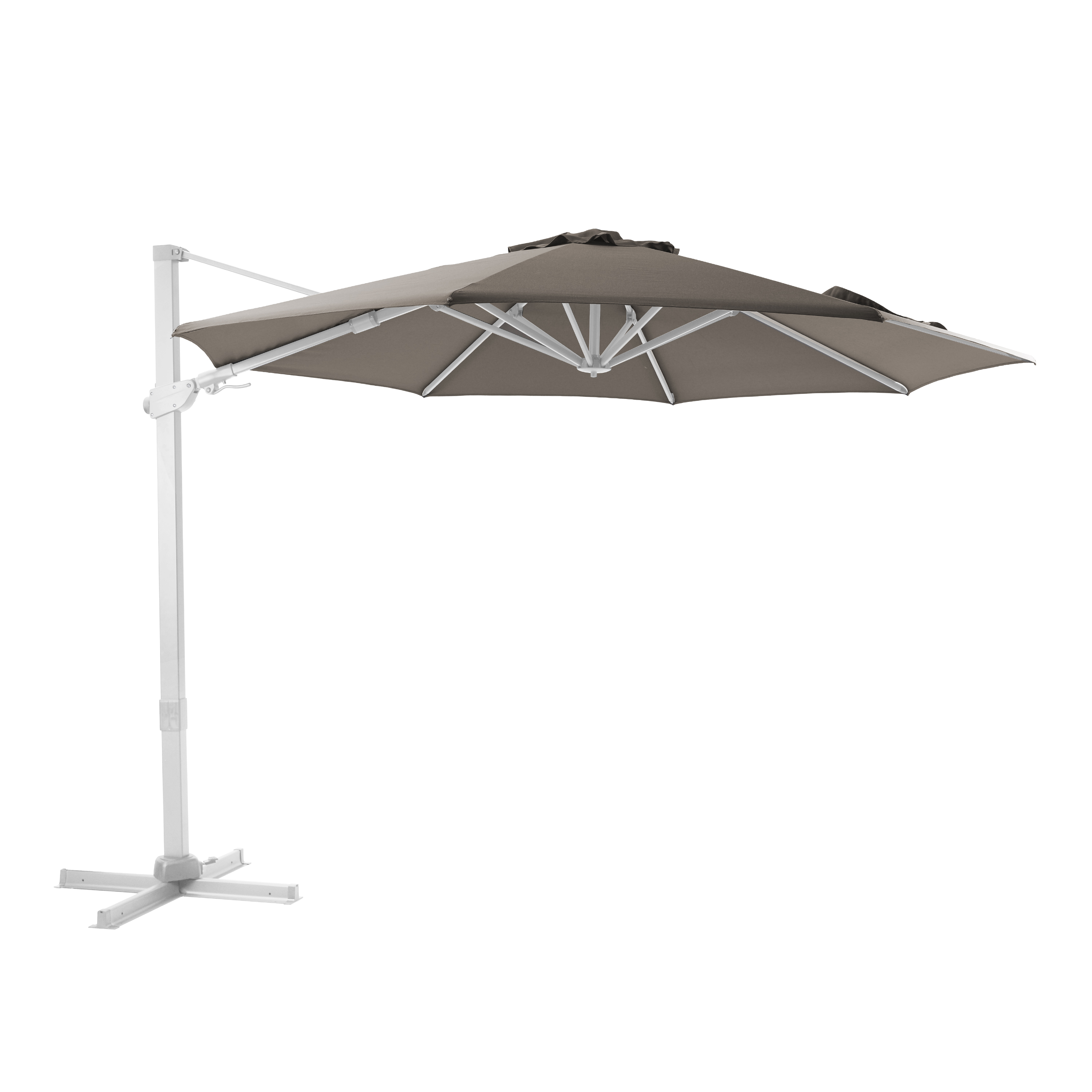 AXI Cyrus Premium Zweefparasol Ø 300cm Wit/taupe