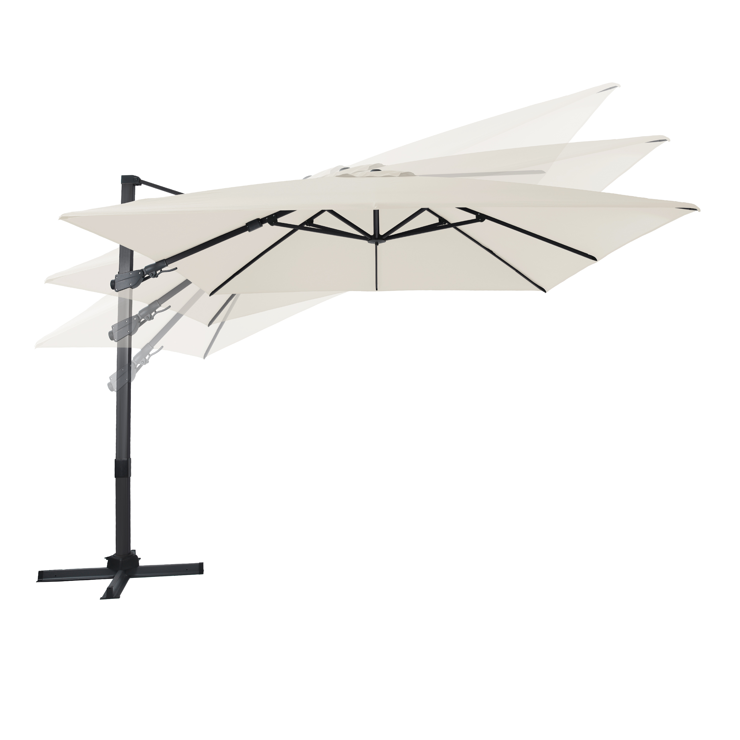 Apollo Premium Zweefparasol 300x300 Antraciet/beige