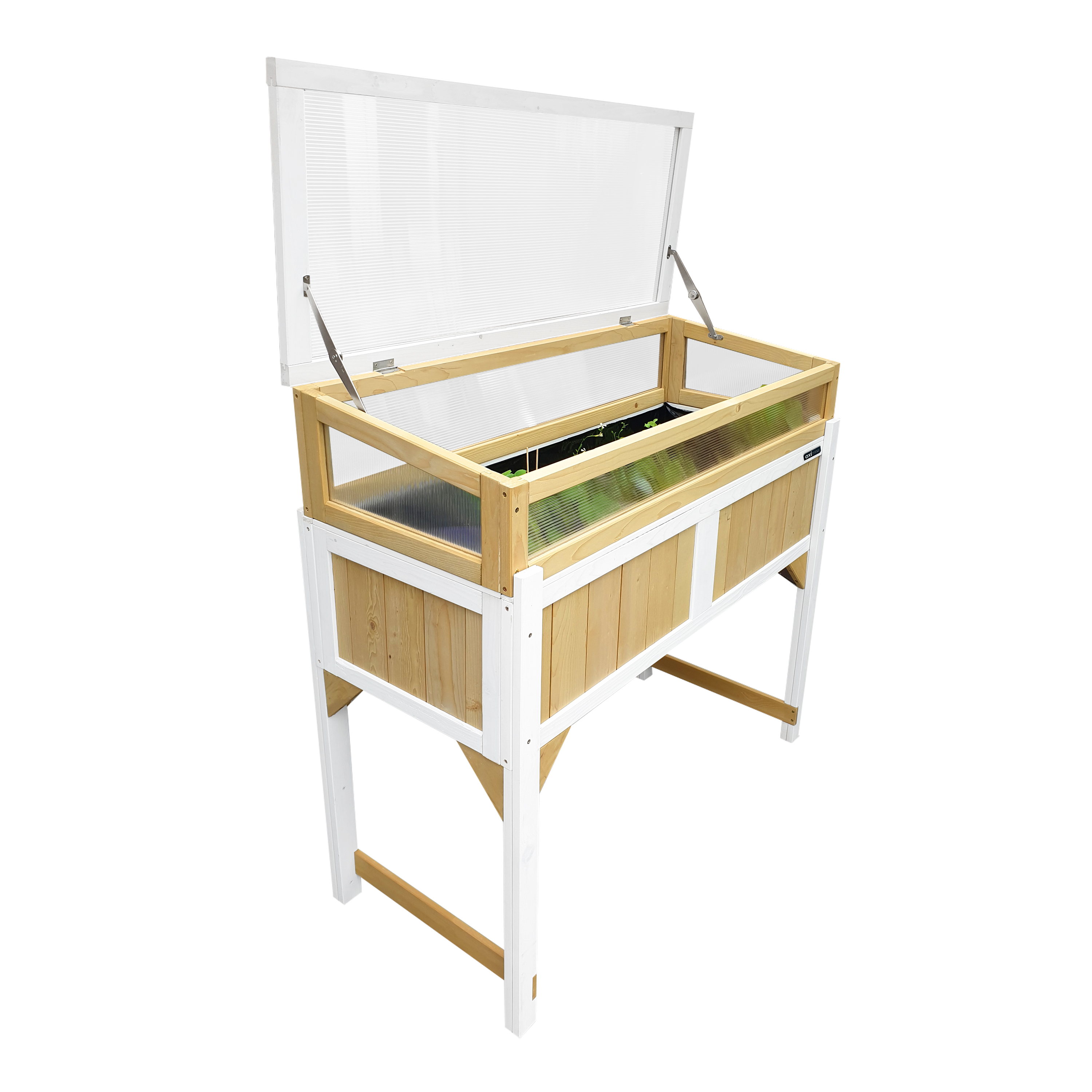 Kweektafel met broeikas en gronddoek Bruin/wit