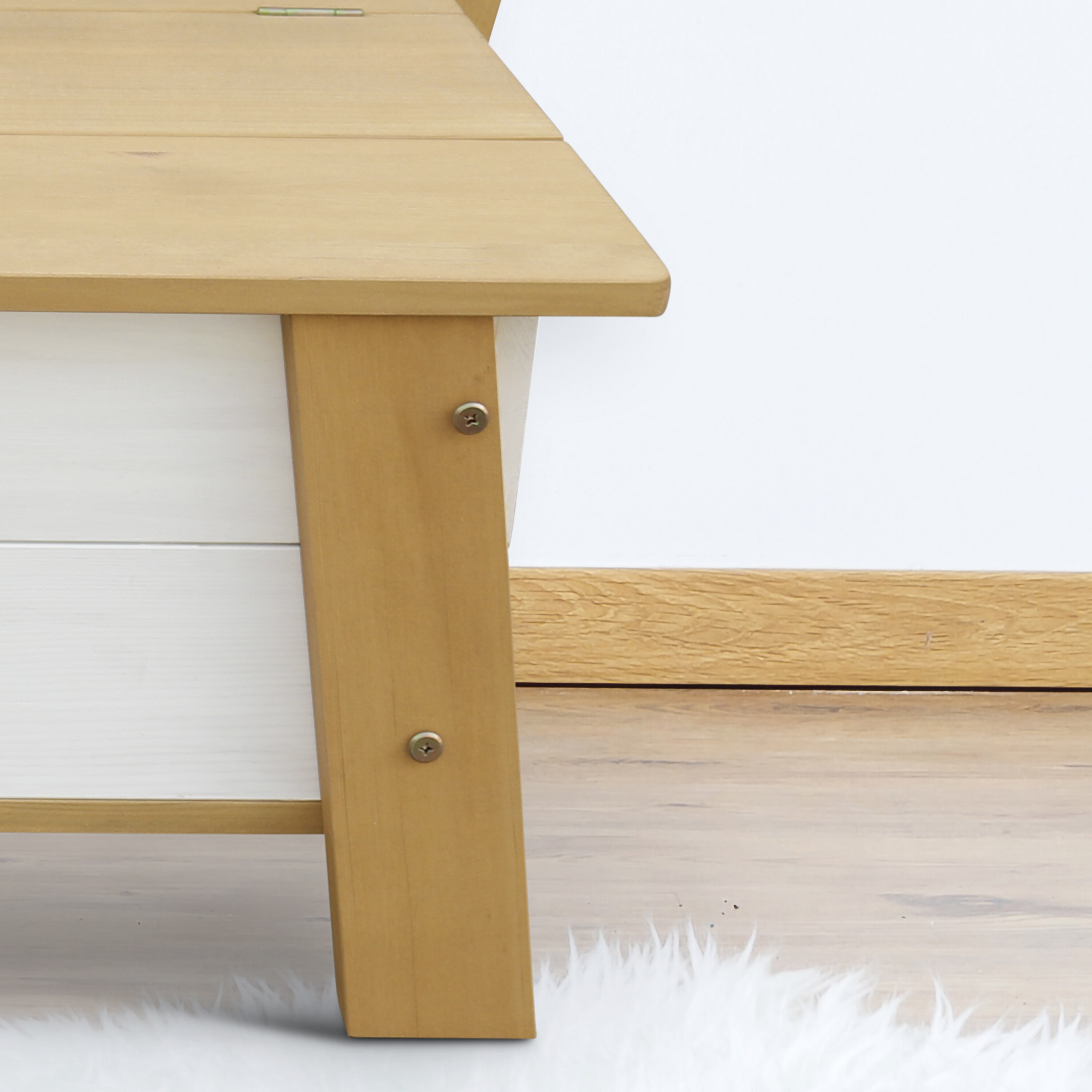 Corky Storage Bench Brown/White Corky Storage Bench Brown/White