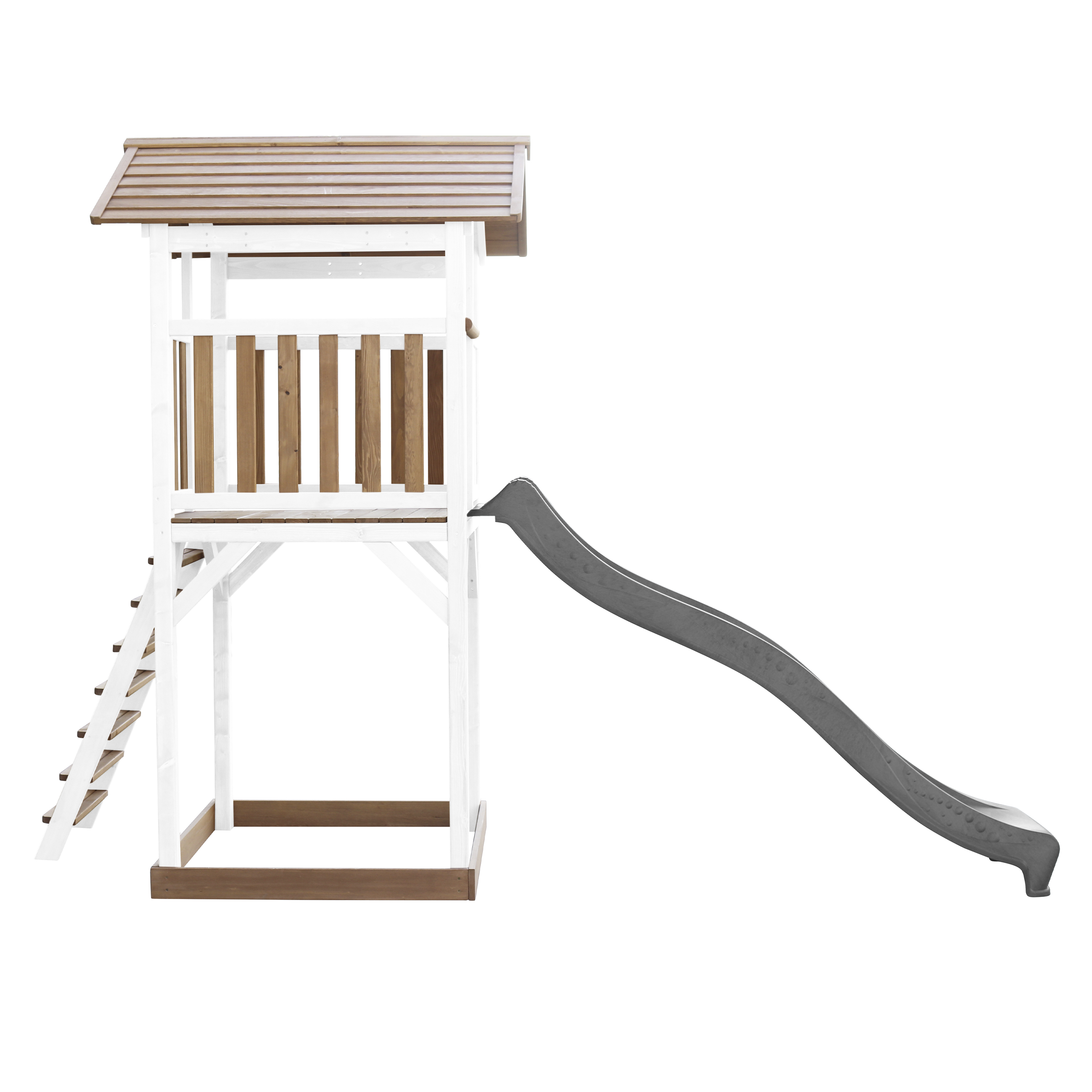 Beach Tower Speeltoren Bruin/wit - Grijze Glijbaan