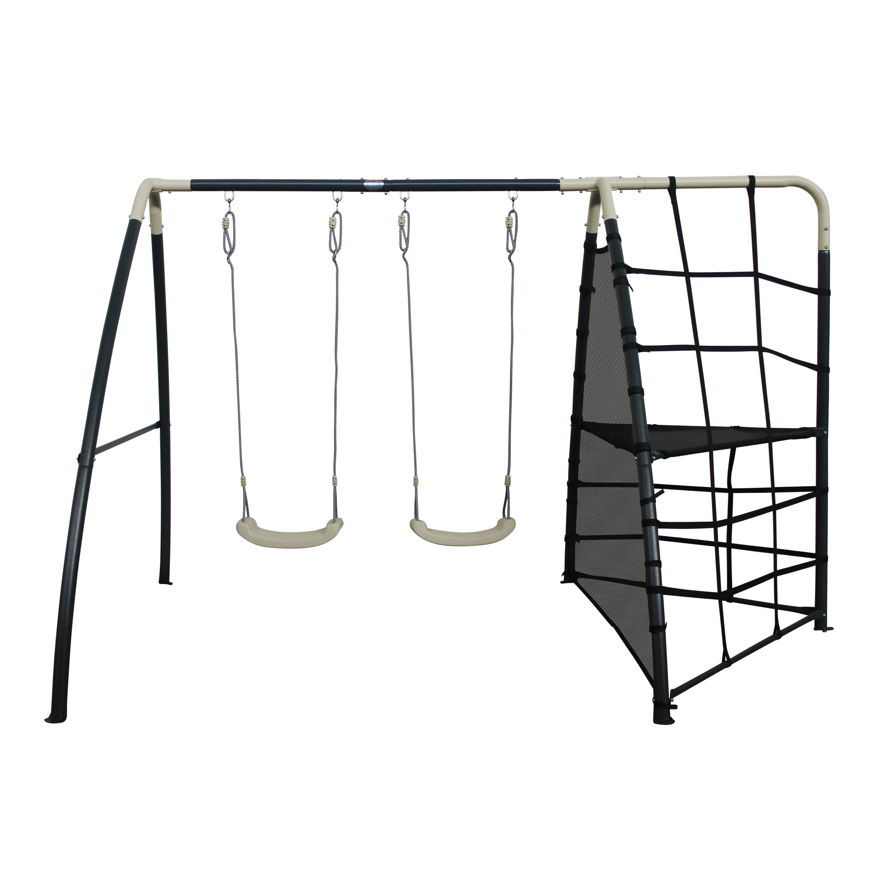 Set de Balançoire en métal en anthracite & crème