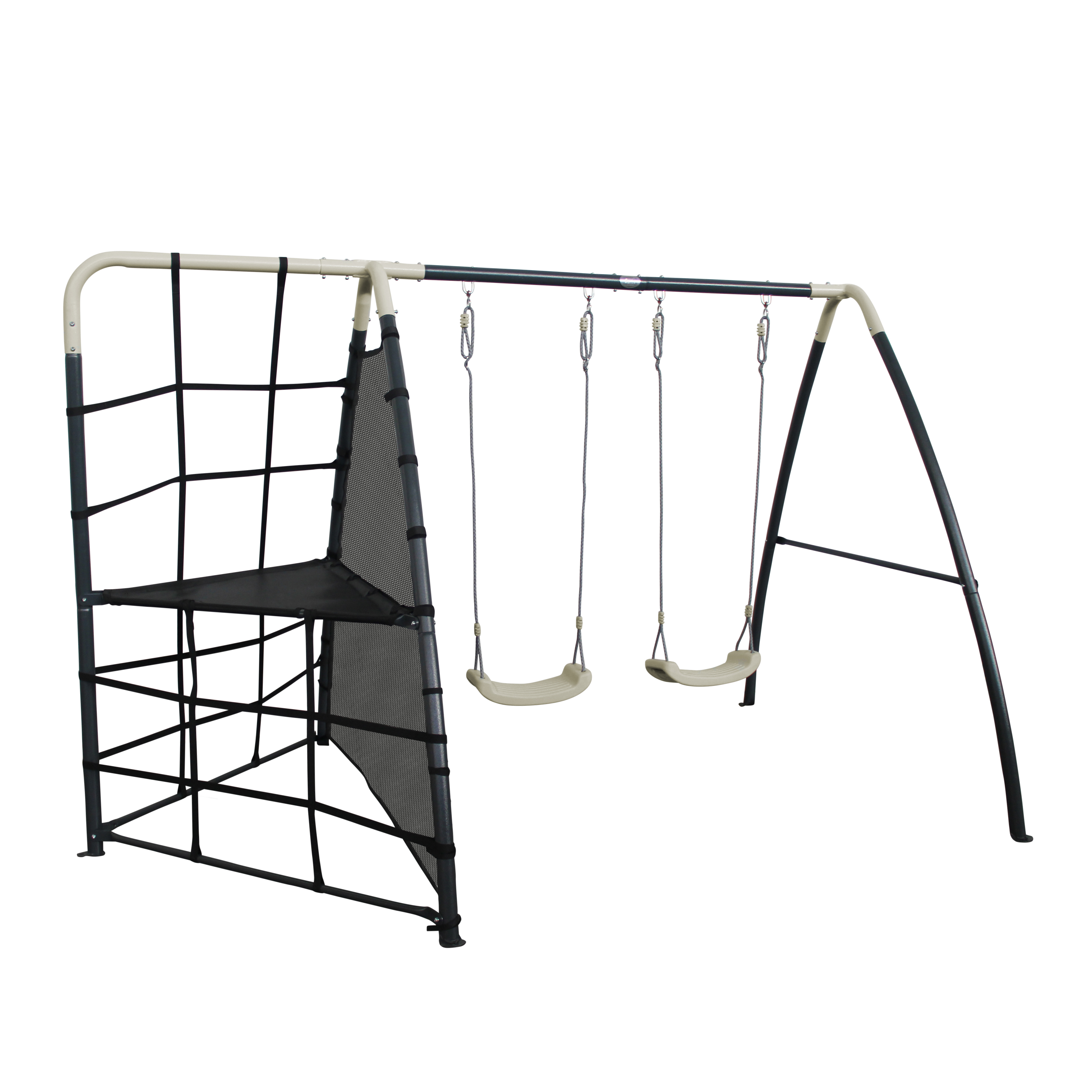 Set de Balançoire en métal en anthracite & crème