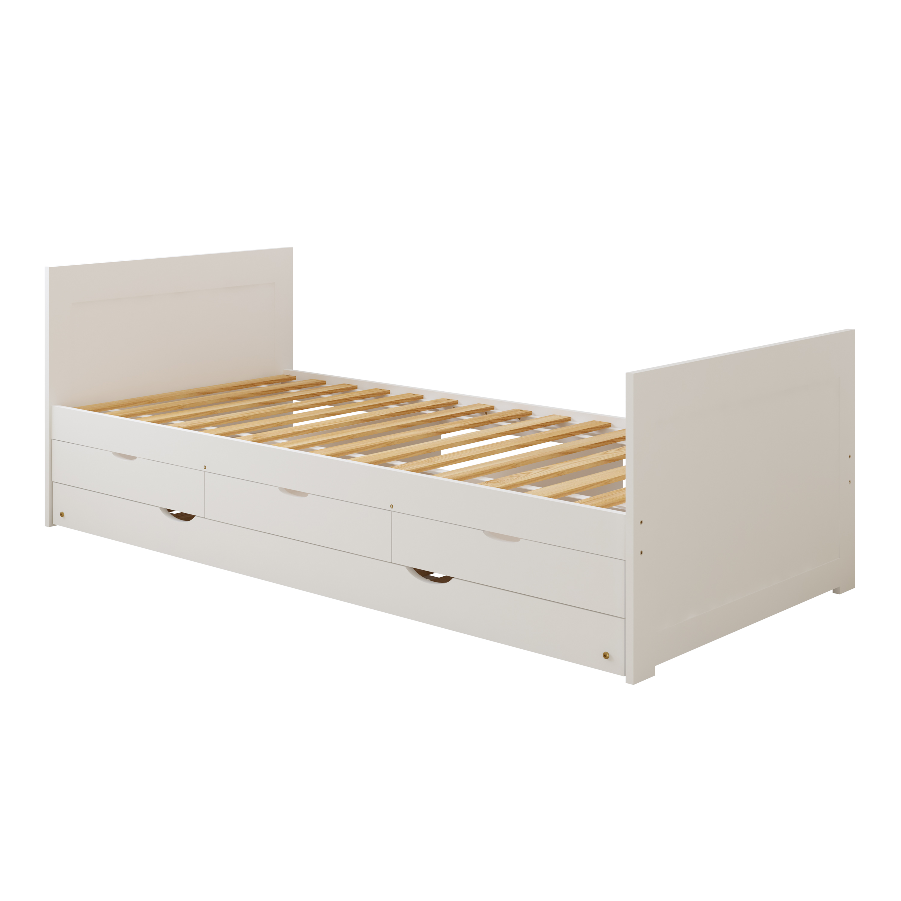 Eli Kids Bed with Trundle White – Without Mattress