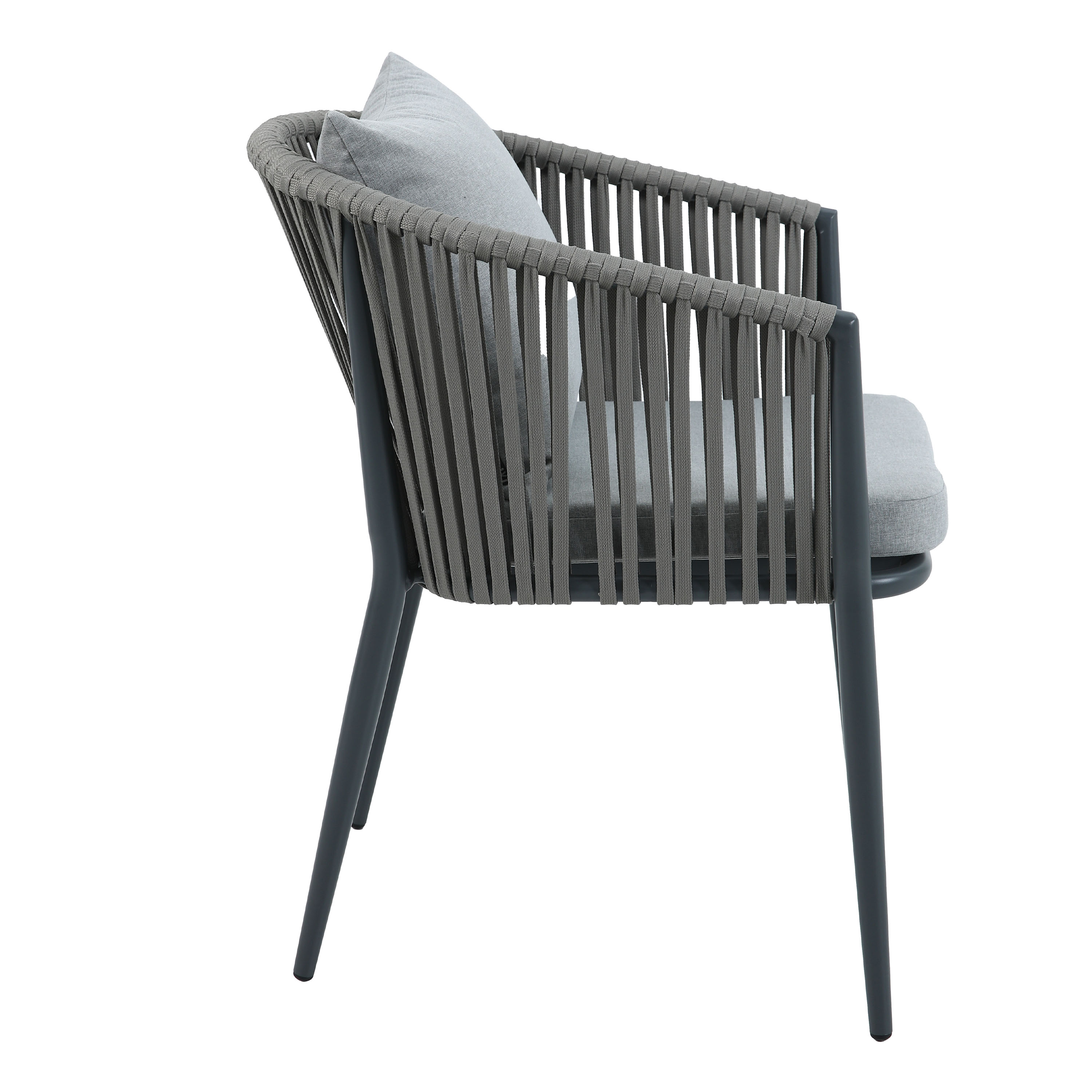 Jay/Faye Ensemble de jardin, 150 cm, 7 pièces -Anthracite