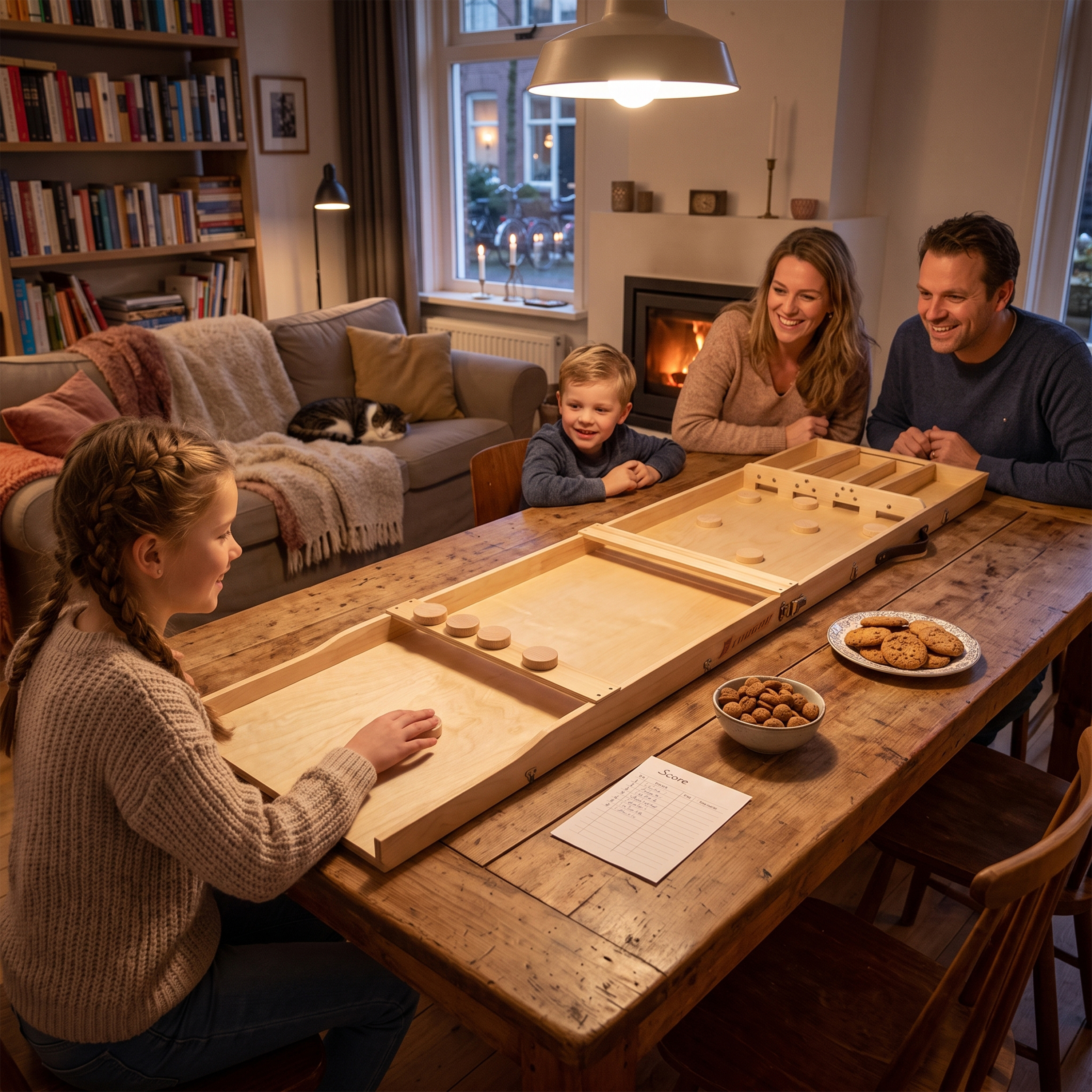 Dutch shuffle Board - Compact 2 parts - Natural