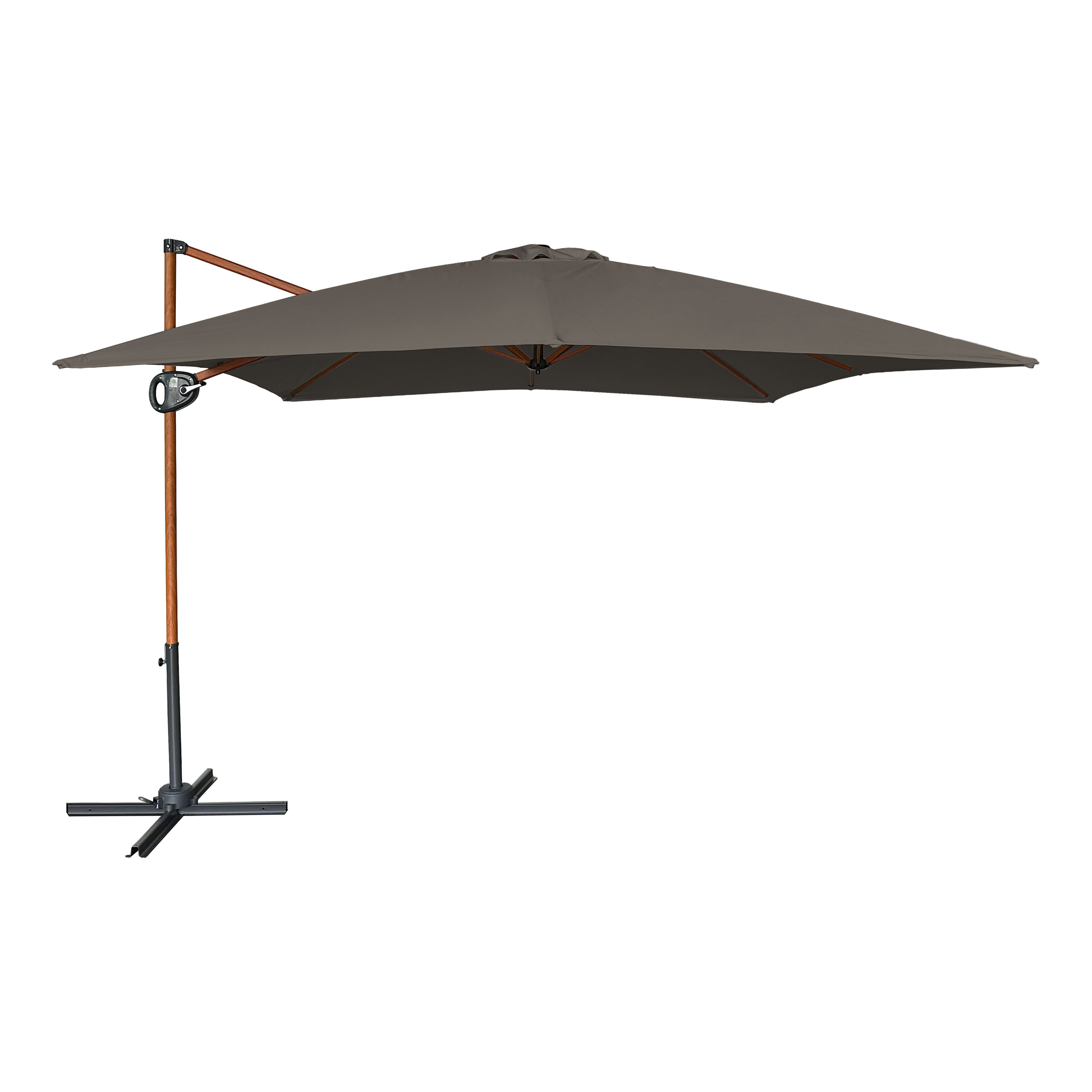 Mira Parasol déporté 300 x 300 cm Aspect Bois/Taupe
