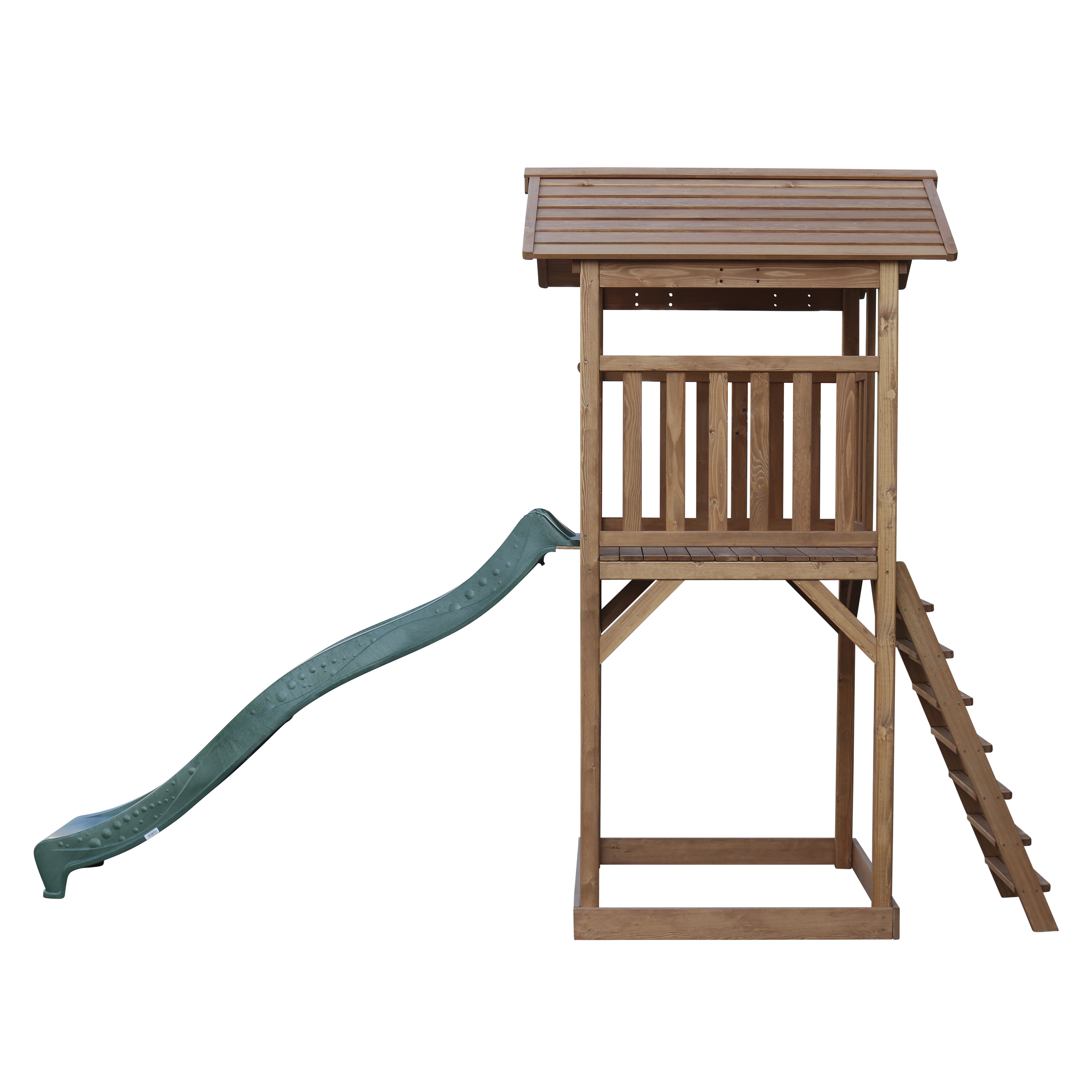 Beach Tower Speeltoren Bruin - Groene Glijbaan