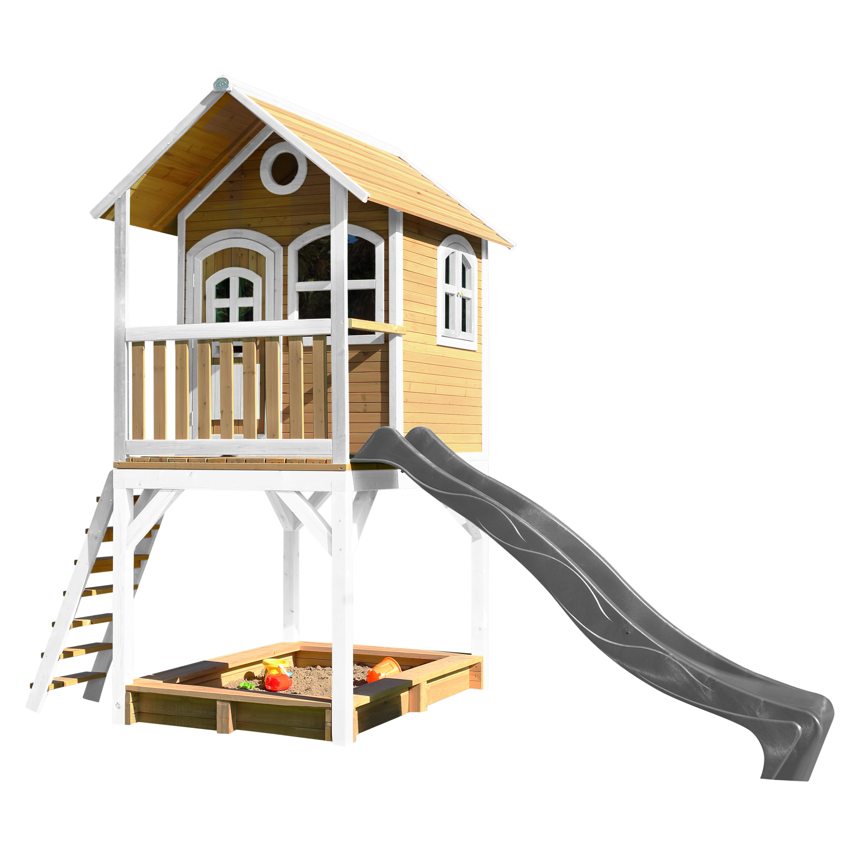 Sarah Speelhuis Bruin/wit - Grijze glijbaan