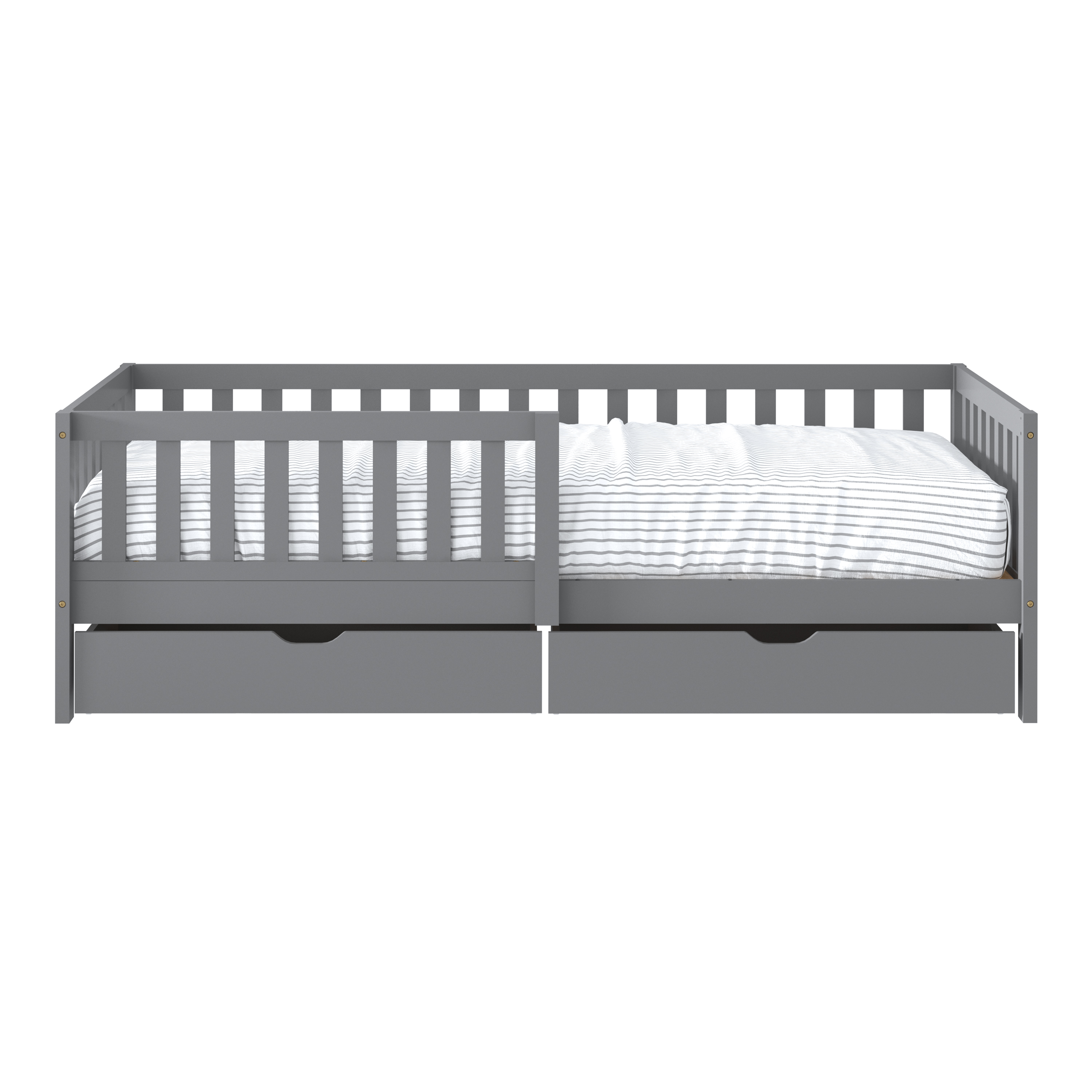 Isa Kids Bed with Storage Drawers Grey – Without Mattress