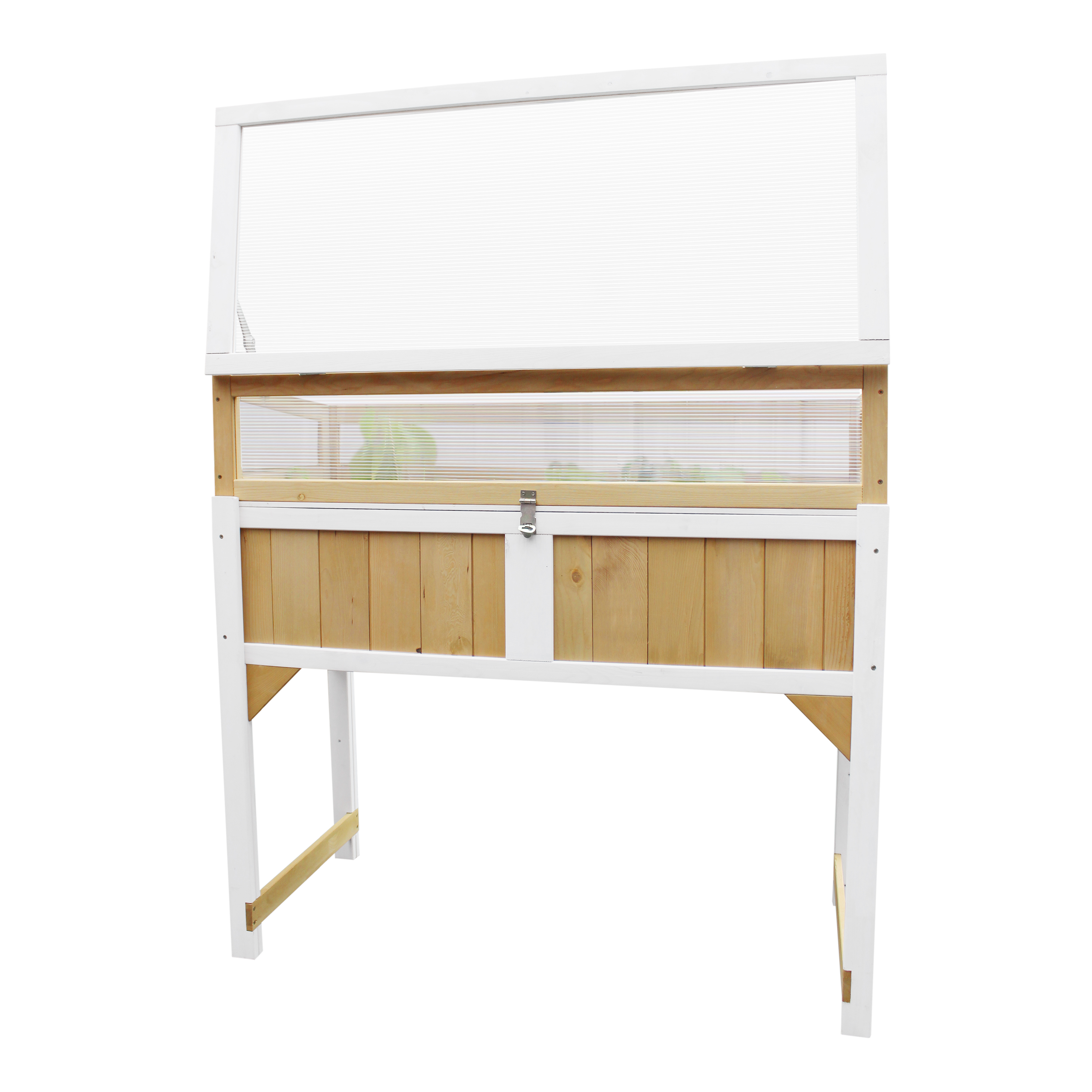 Kweektafel met broeikas en gronddoek Bruin/wit