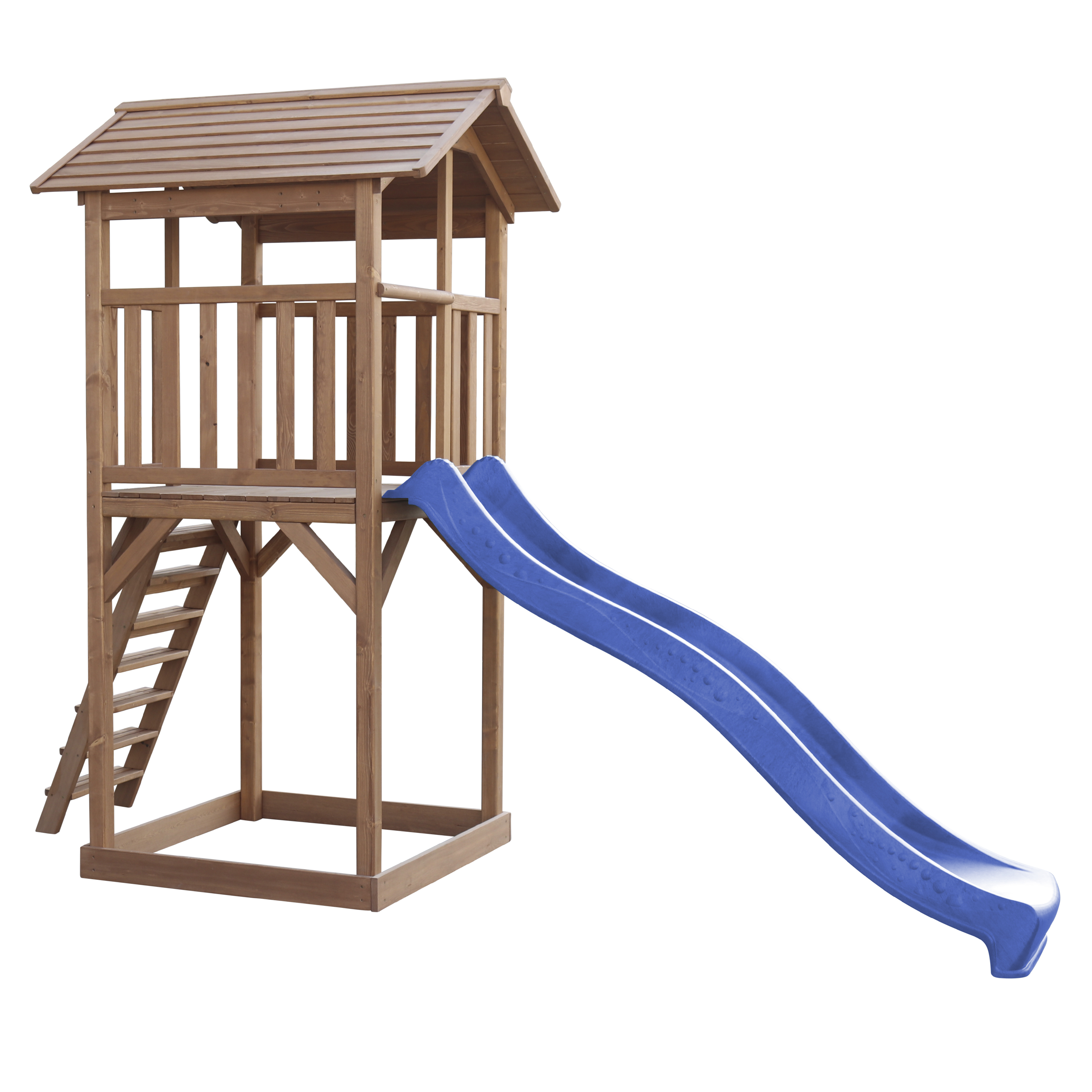 Beach Tower Speeltoren Bruin - Blauwe Glijbaan