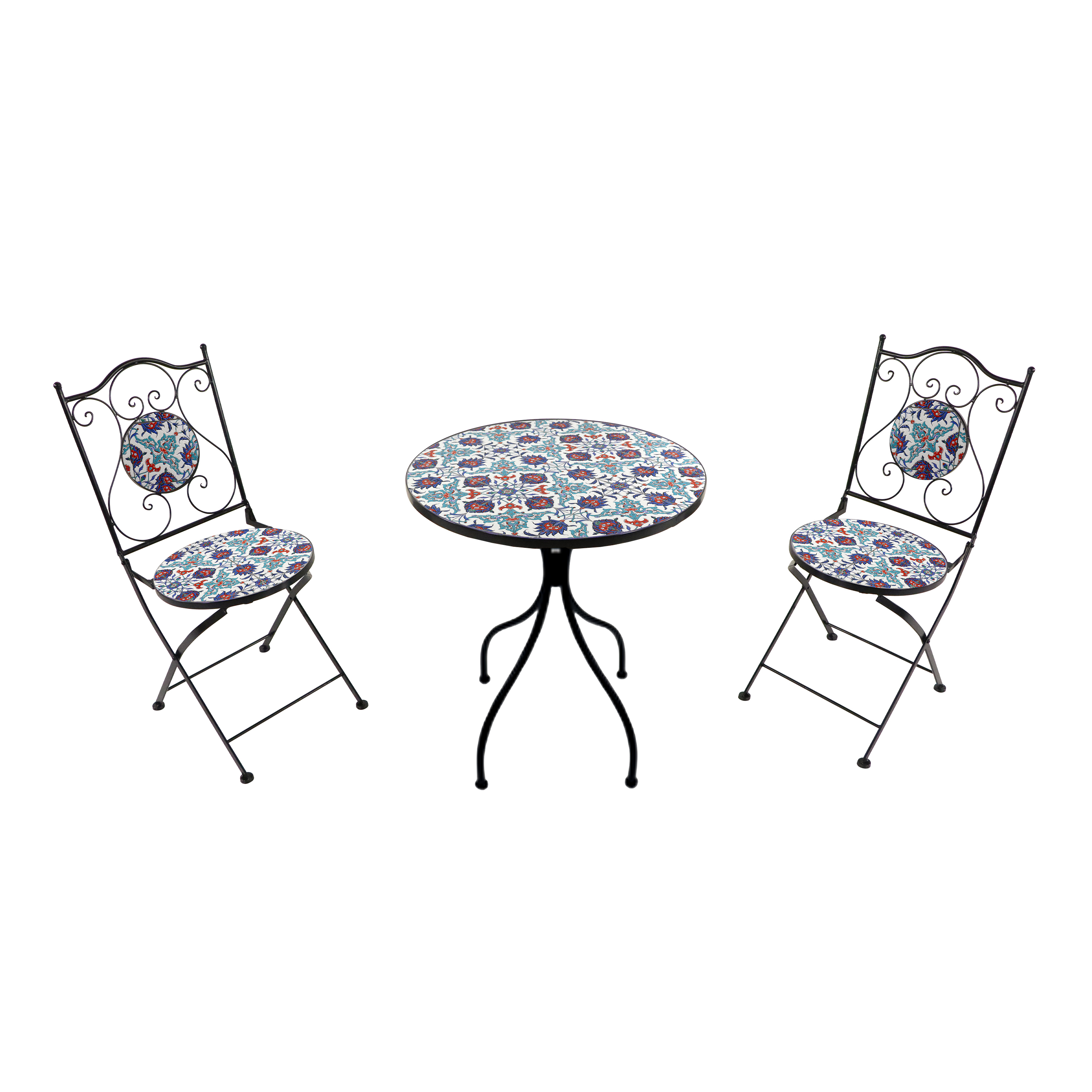 Amélie Mosaik Bistro Set Hellblau