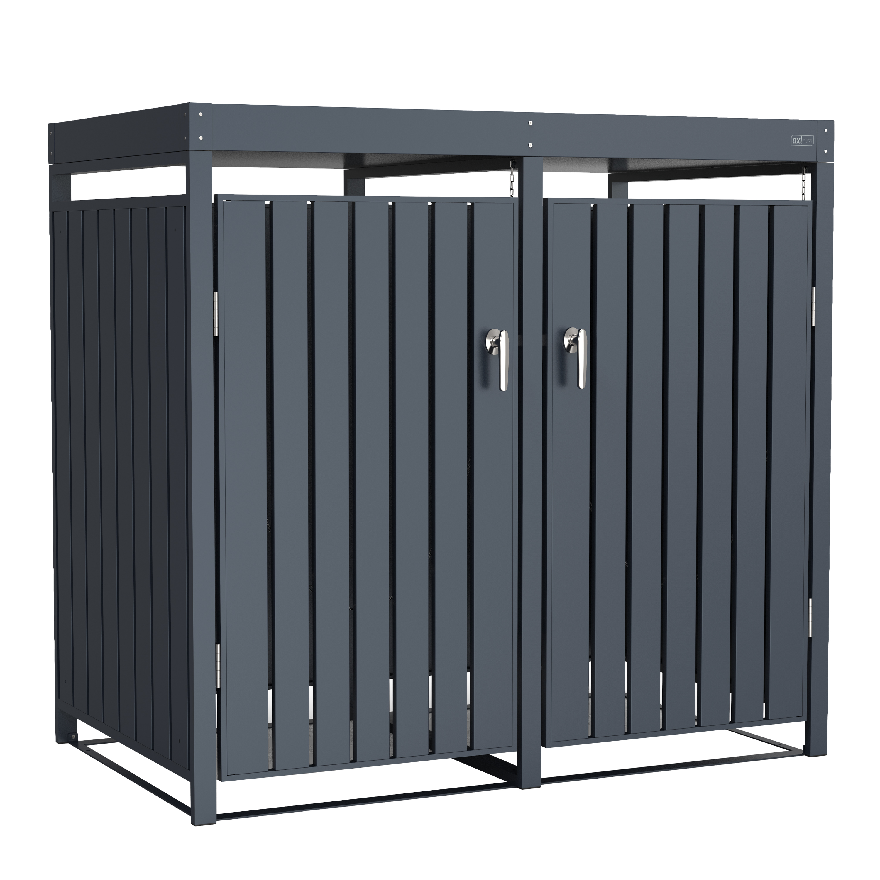 Leon Poubelle Conteneur Métal - Anthracite 2x 240L