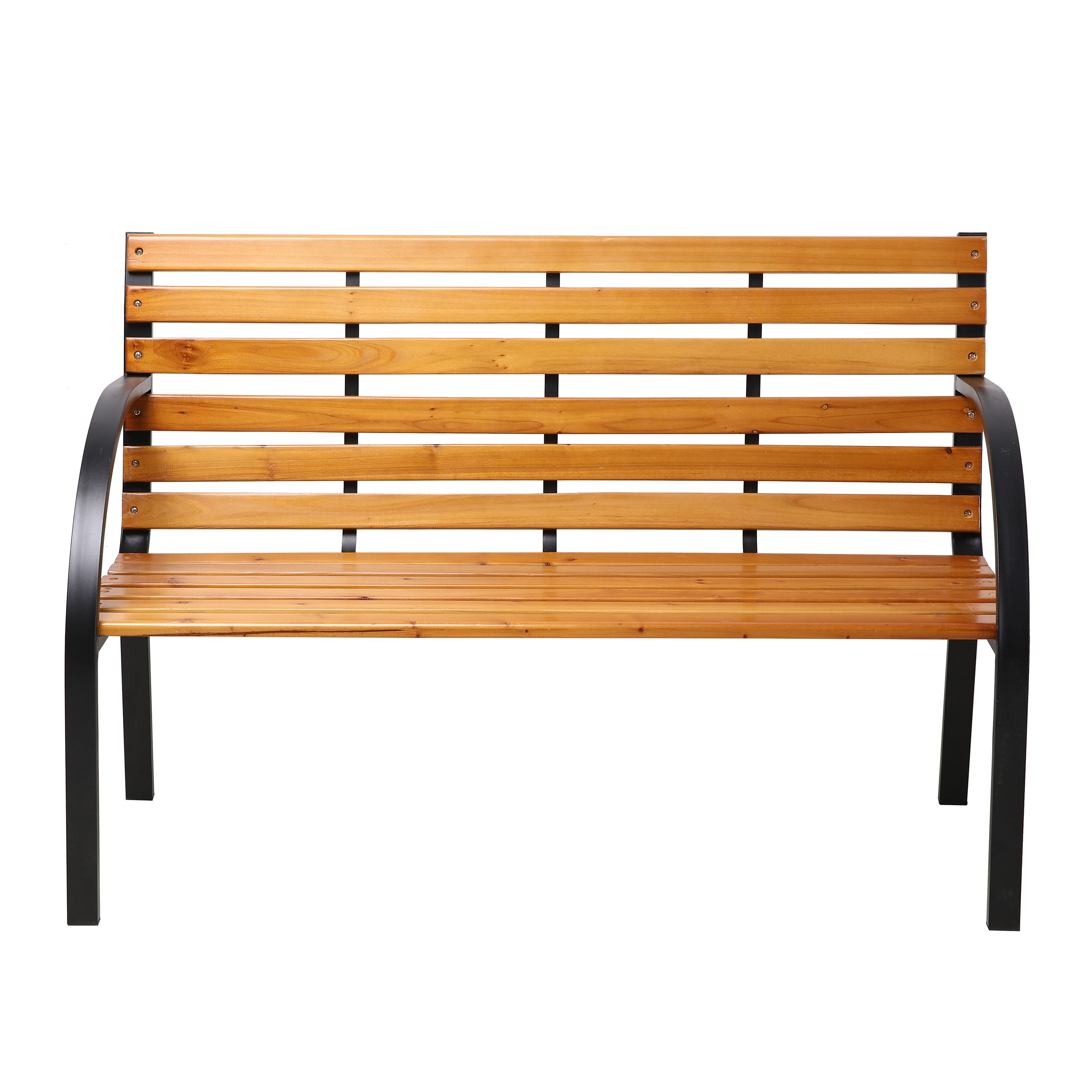 Otis Banc de jardin en bois avec structure en acier noir mat