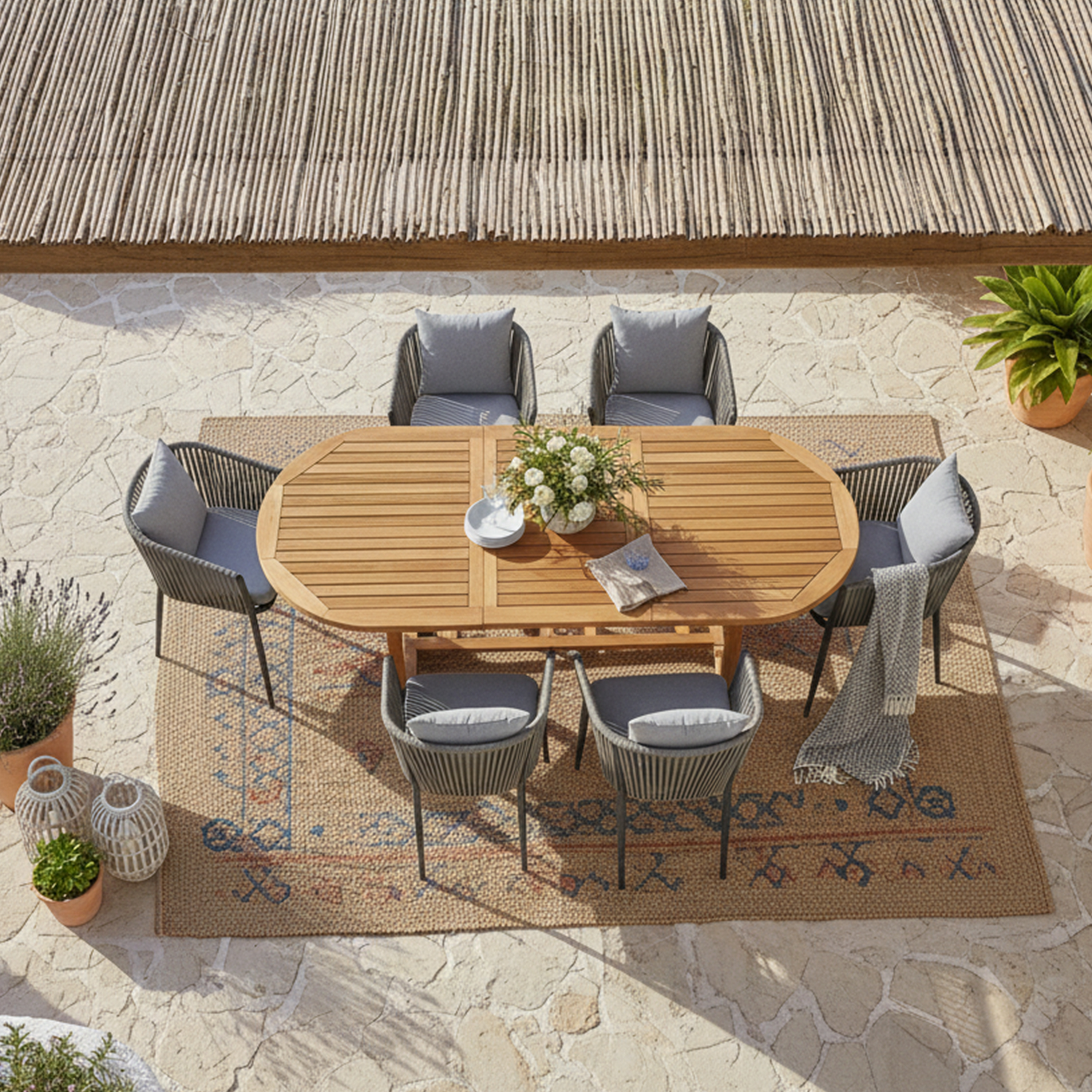 Marzi set - incl. 6 pcs Faye chair - Anthracite