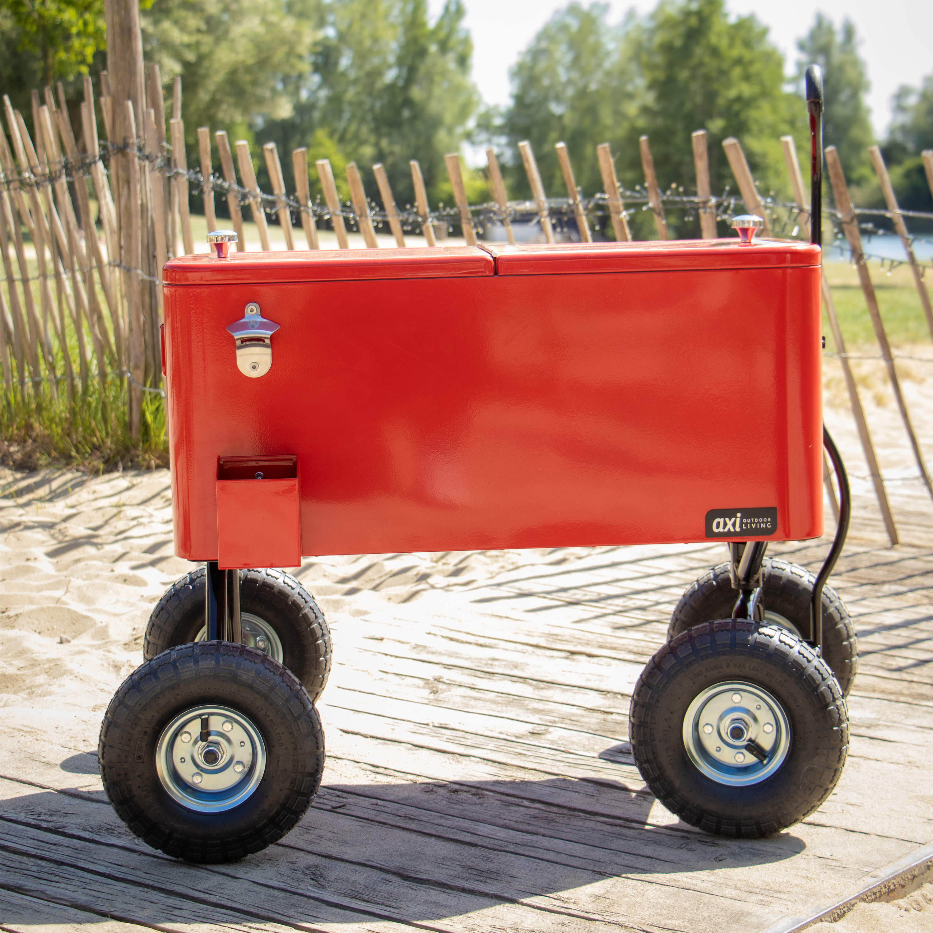 Bolderwagen Cooler Rood