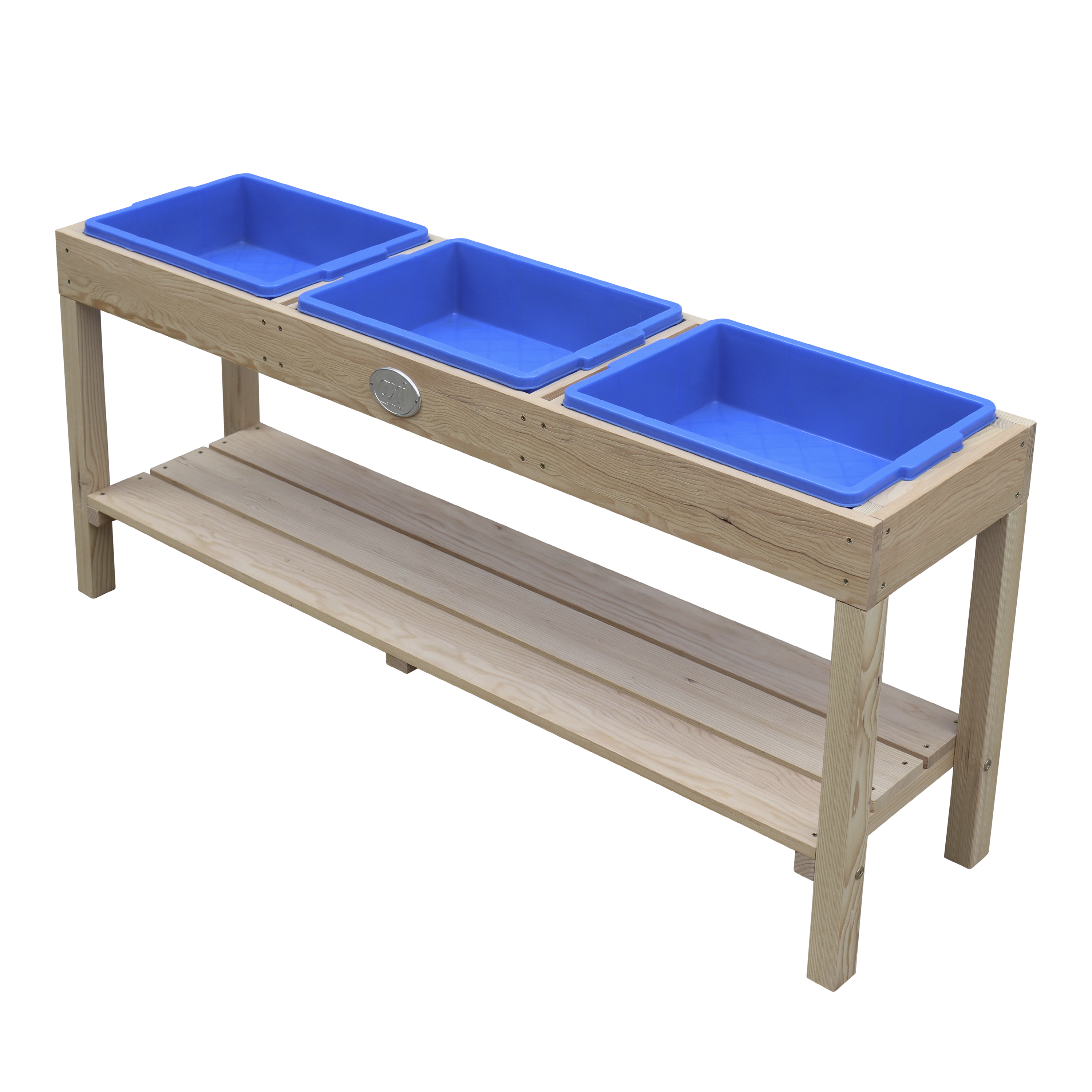 Activity Table with 3 Bins Natural Brown
