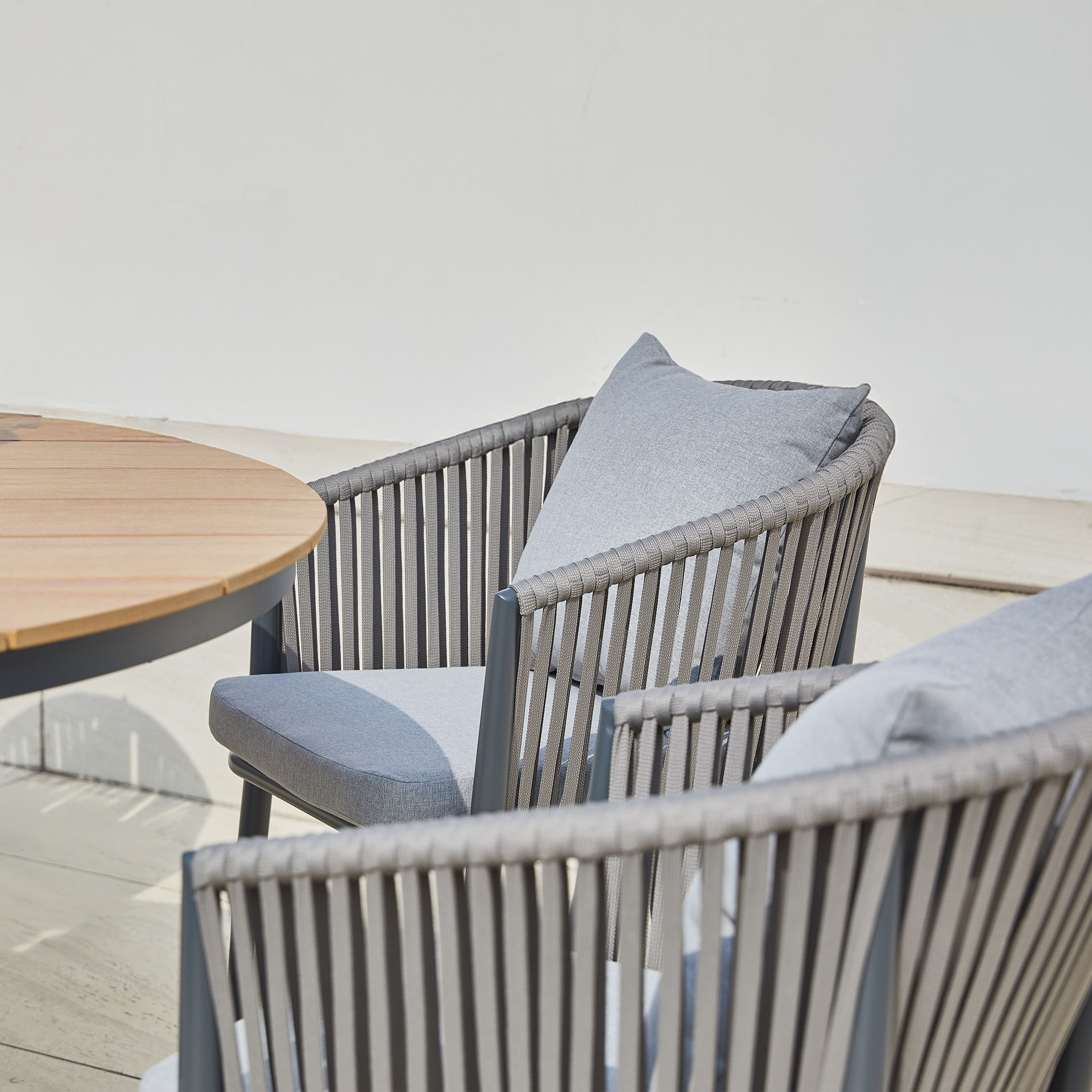 Jay/Faye Ensemble de jardin, 150 cm, 7 pièces -Anthracite