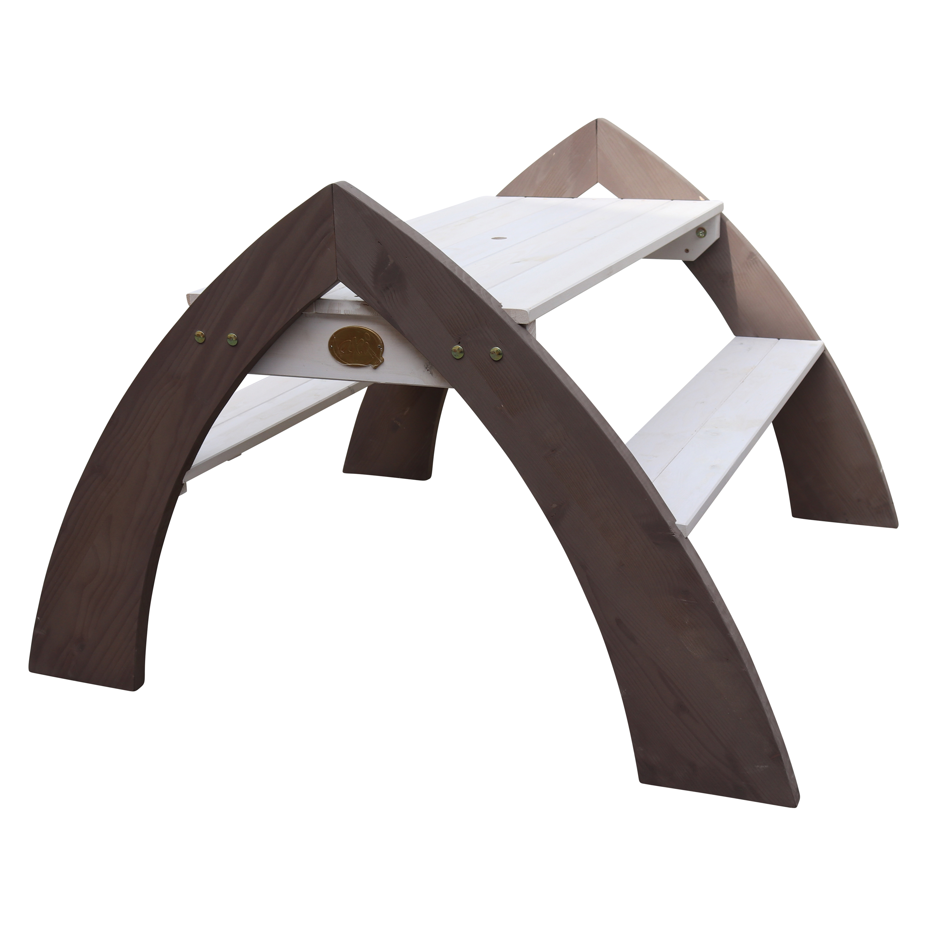 Kylo Picknicktafel Grijs/wit - Parasol Blauw