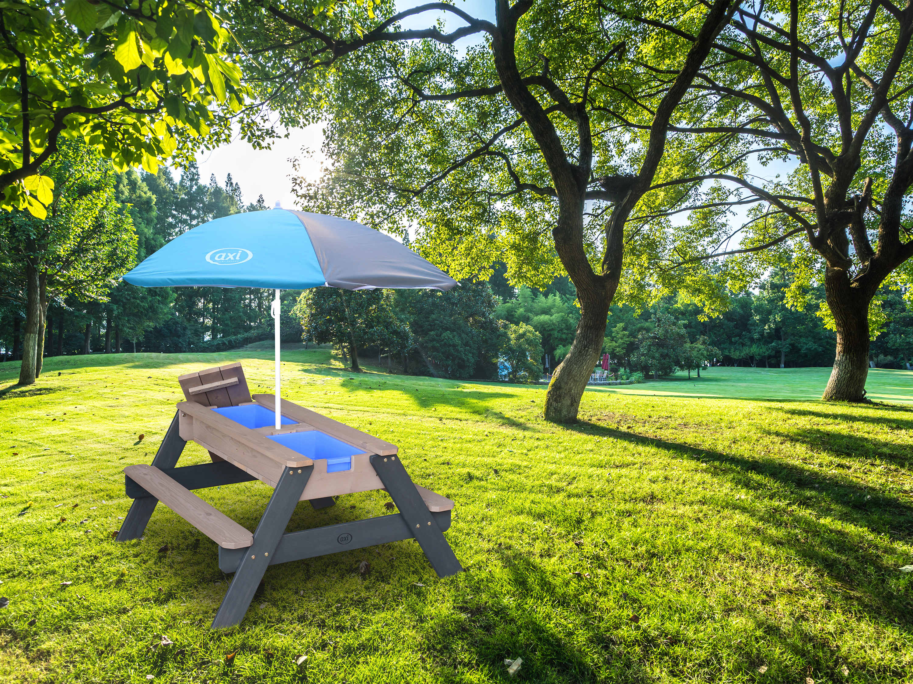 Nick Zand & Water Picknicktafel Antraciet/grijs - Parasol Gr