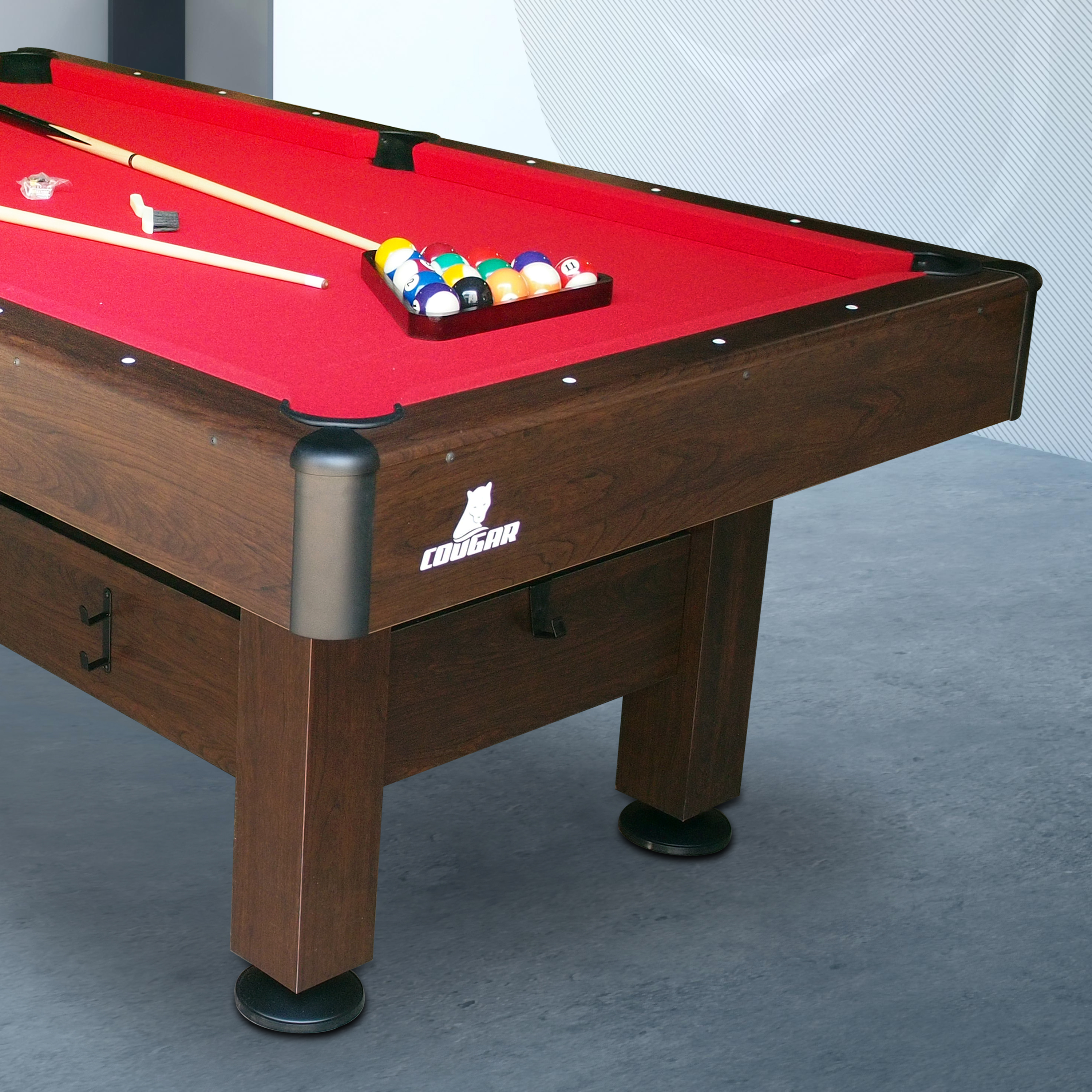 Table de Billard Saphir 6ft marron / rouge pour l'intérieur