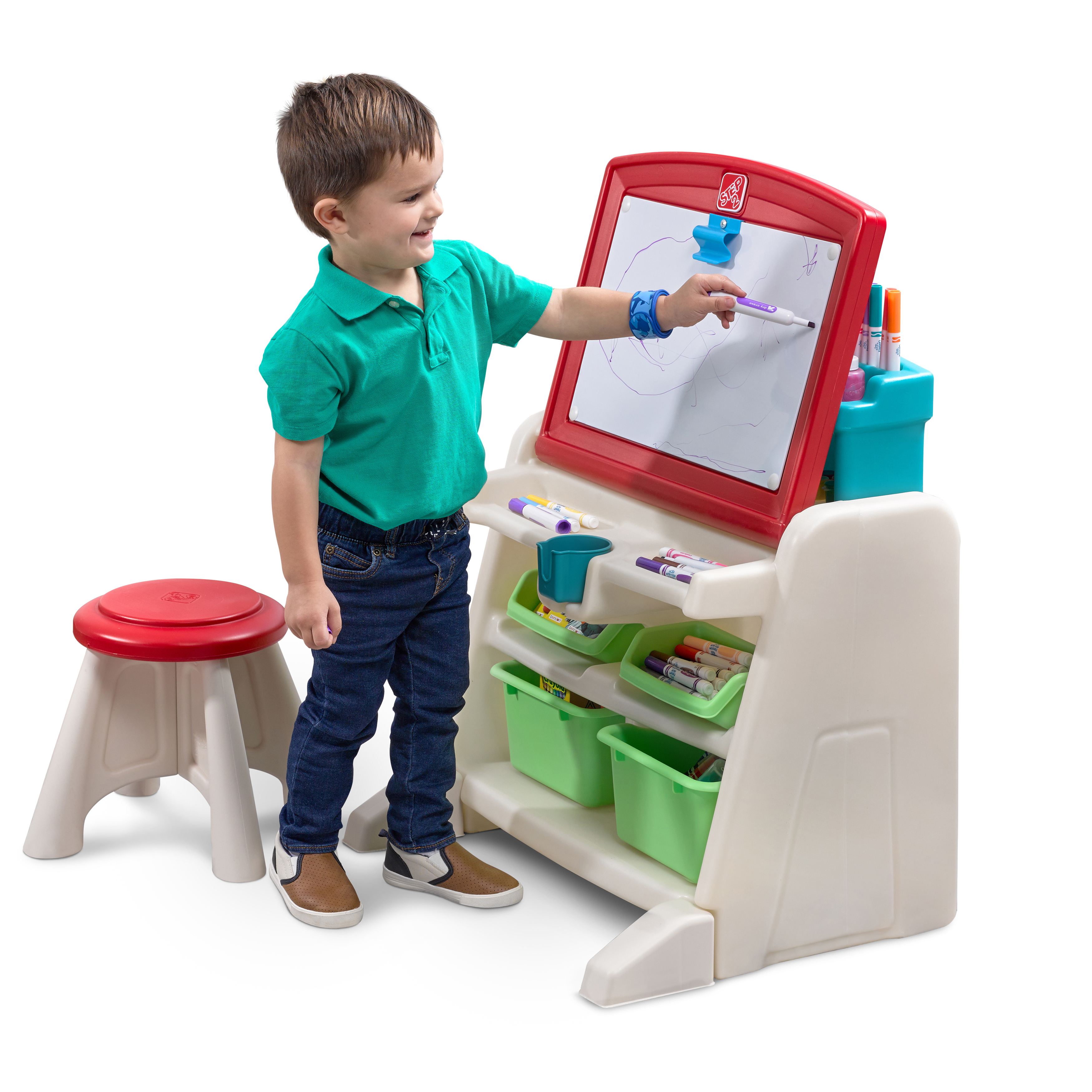 Flip & Doodle Easel Desk With Stool Flip & Doodle Easel Desk With Stool