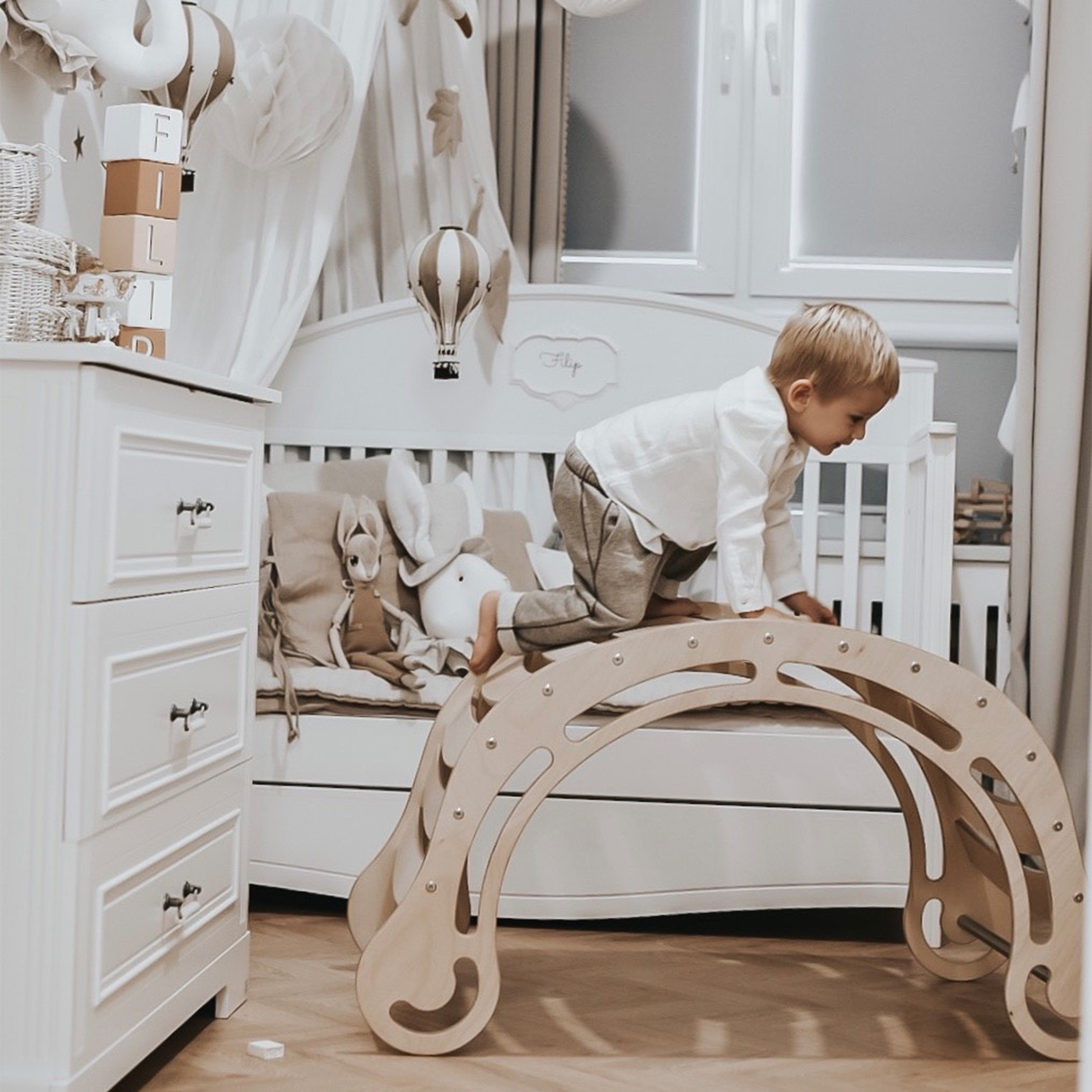 Bascule XXL en bois avec mur d'escalade Naturel Bascule XXL en bois avec mur d'escalade Naturel