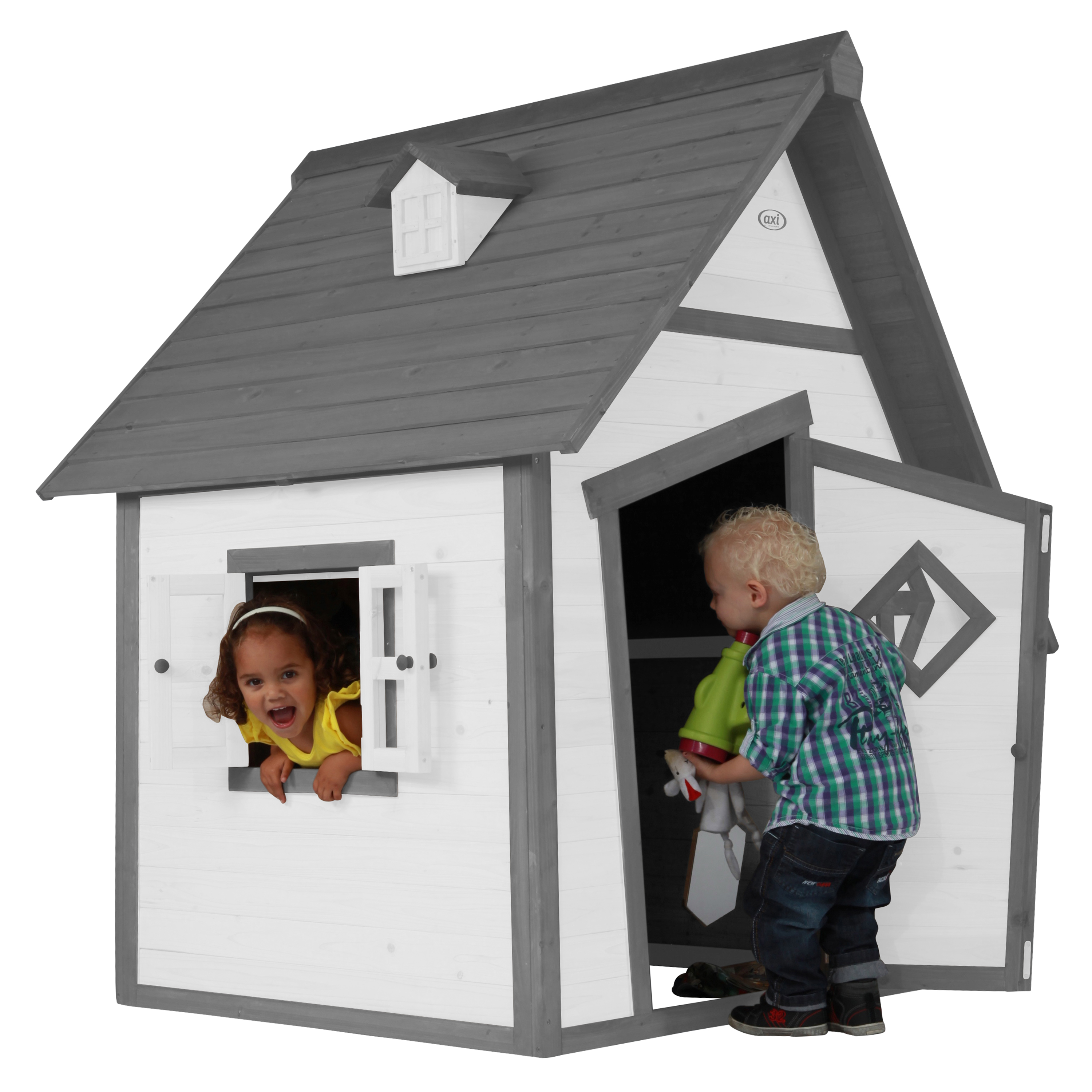 Cabin Speelhuis Grijs/wit