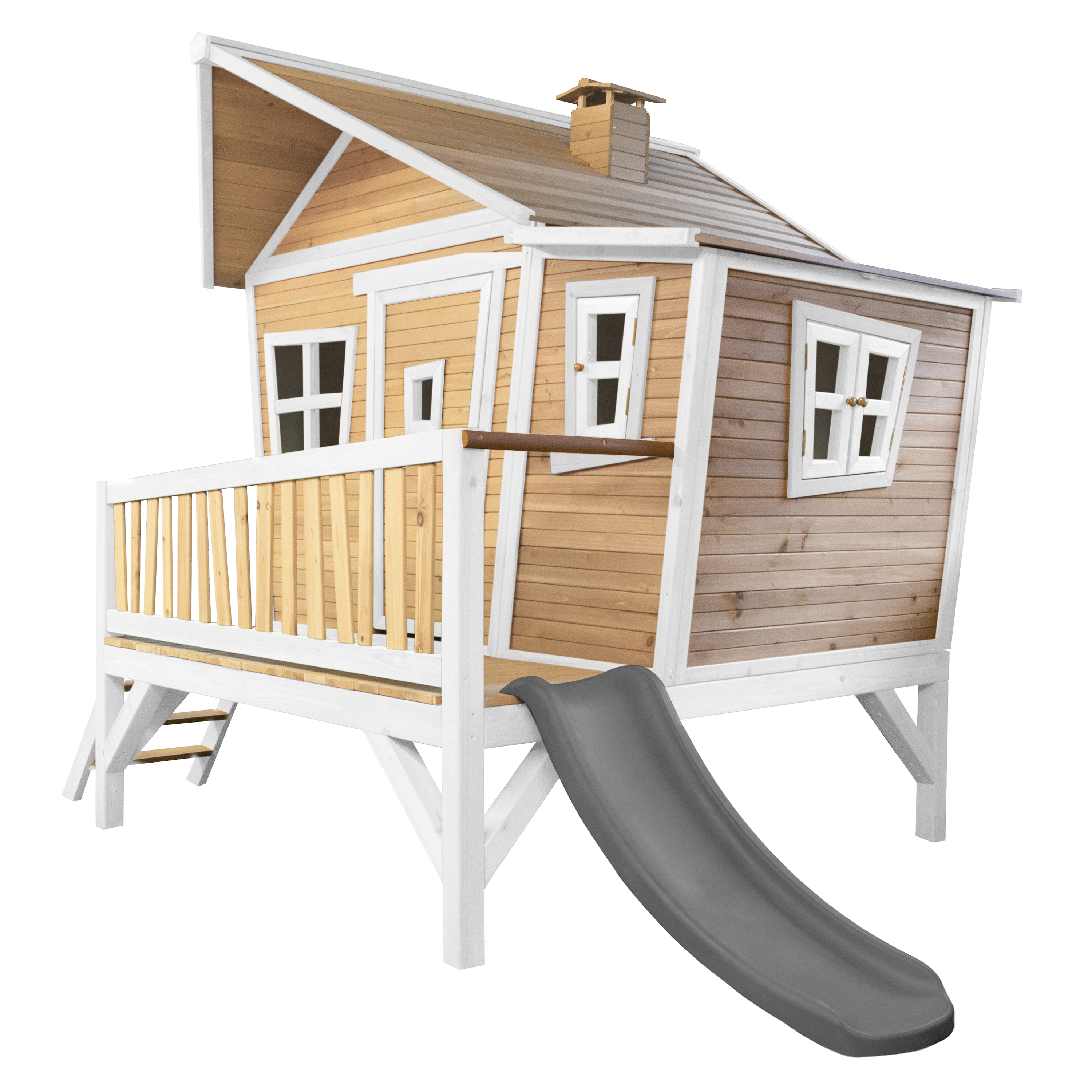 Emma Playhouse Brown/White - Grey Slide