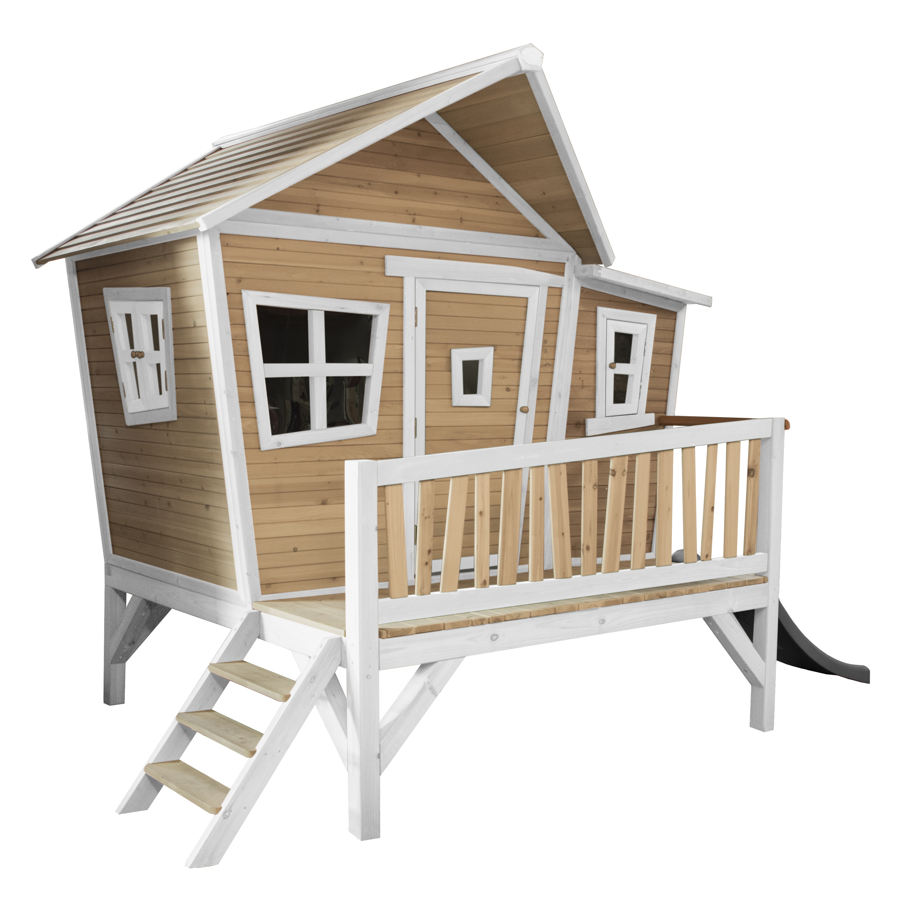 Emma Playhouse Brown/White - Grey Slide