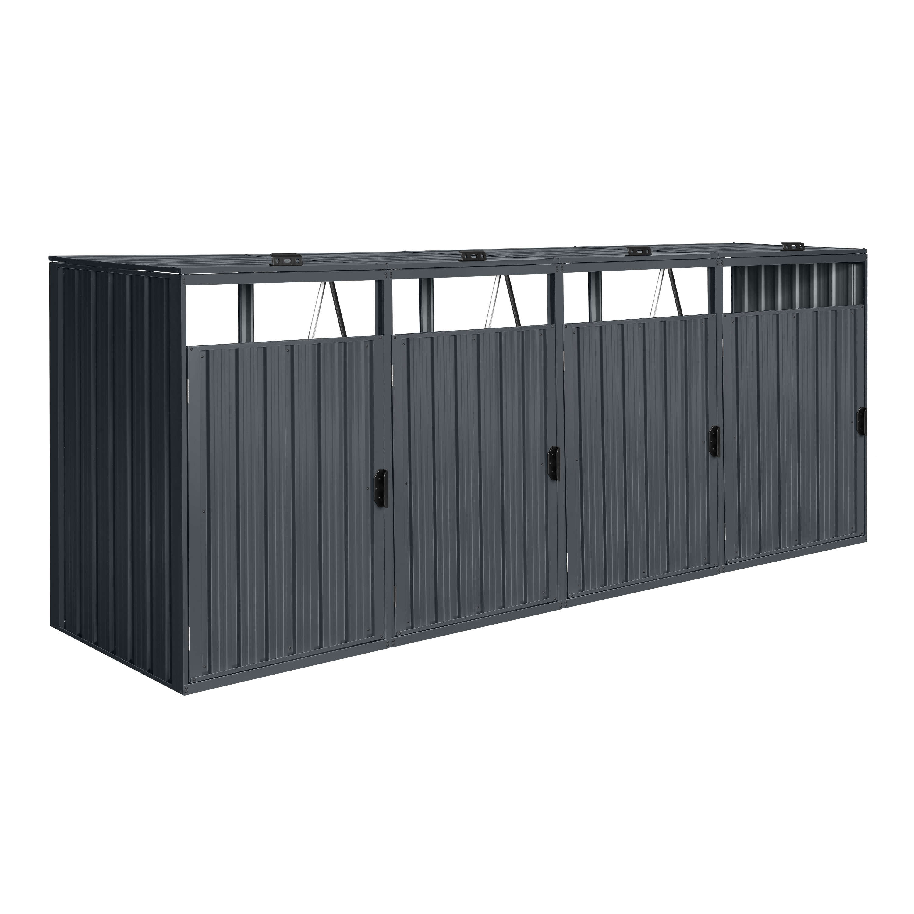 Owen cache poubelle métal Anthracite 4x 240L