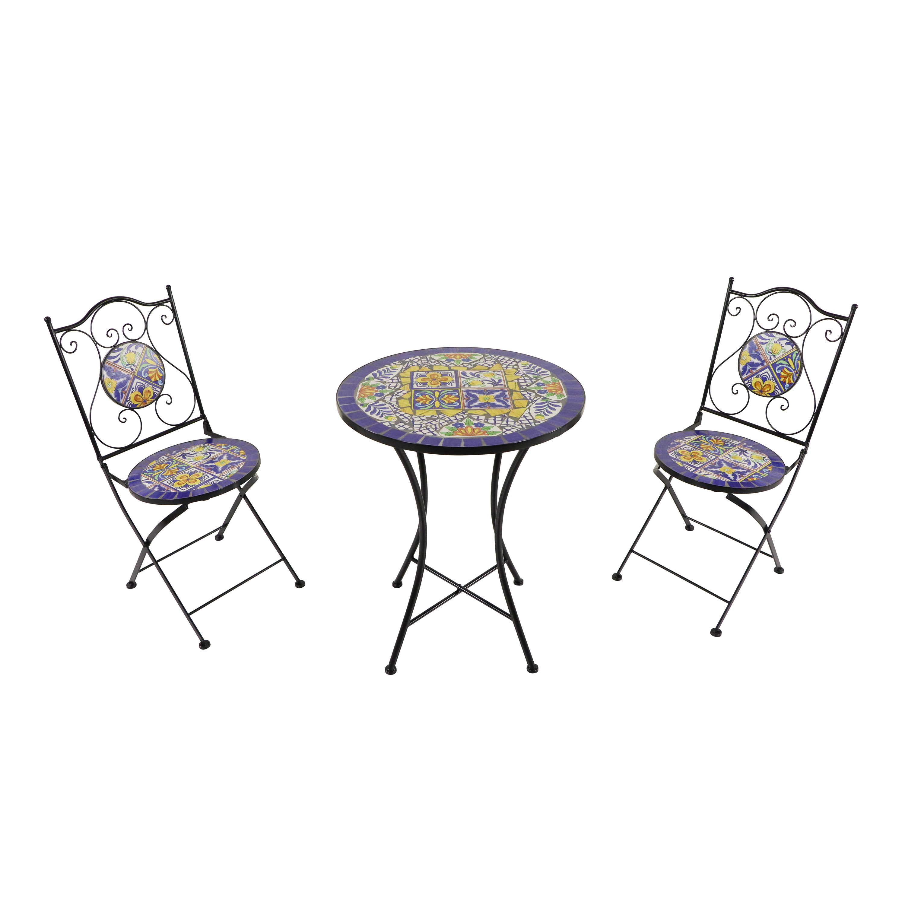 Amélie Mosaic Bistro Set Mediterranean style Blue/Yellow